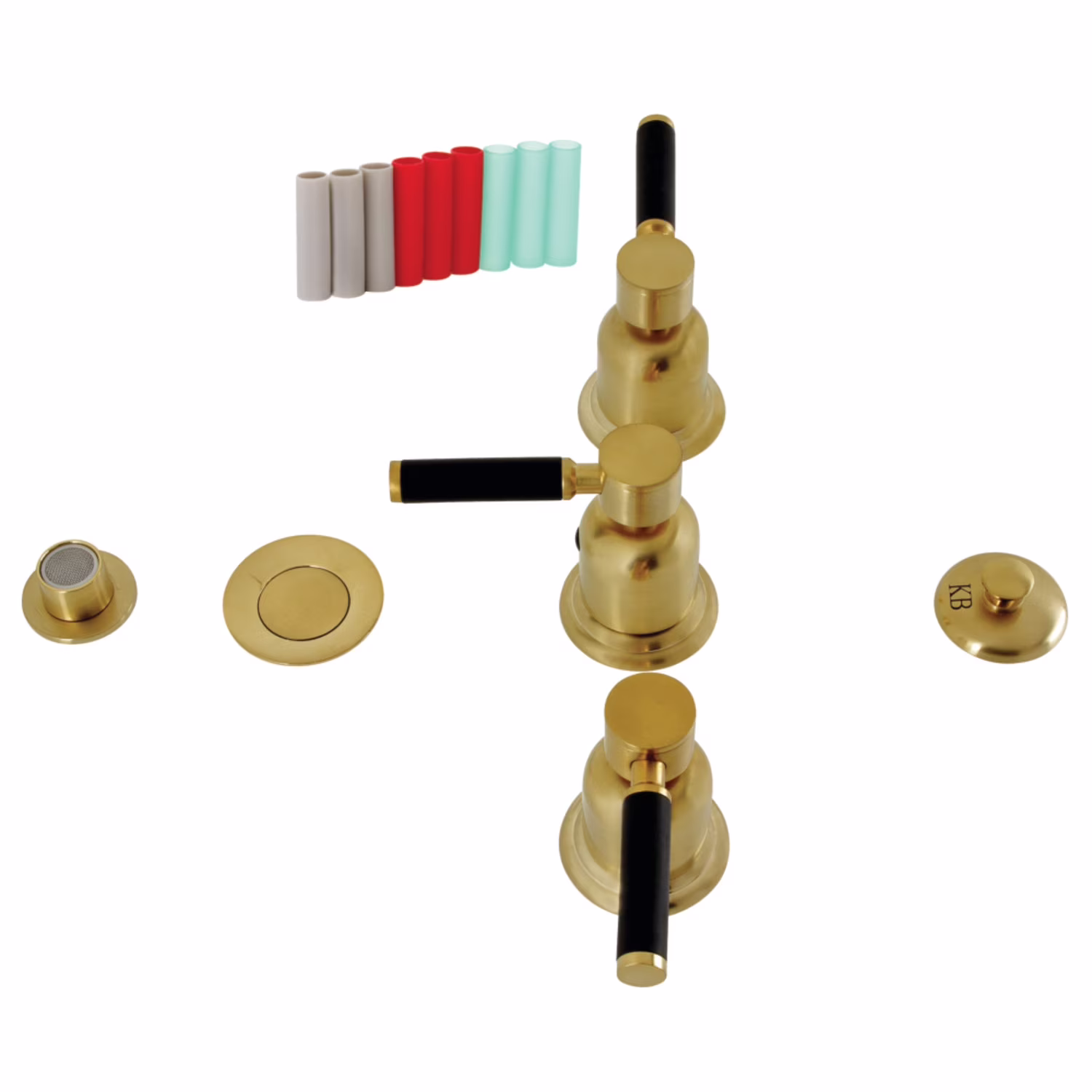 Kingston Brass Kaiser KB6322DKL 3-Handle Bidet Faucet, Polished Brass