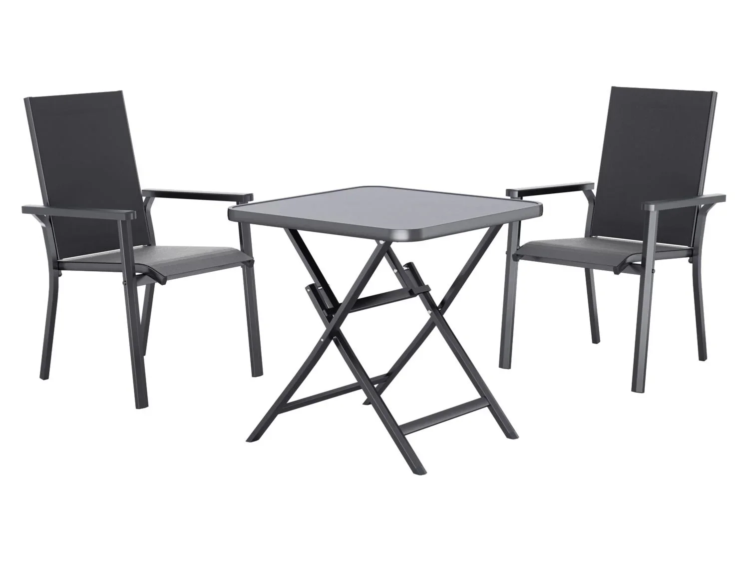 LIVARNO Table de jardin + Lot de 2 fauteuils Houston