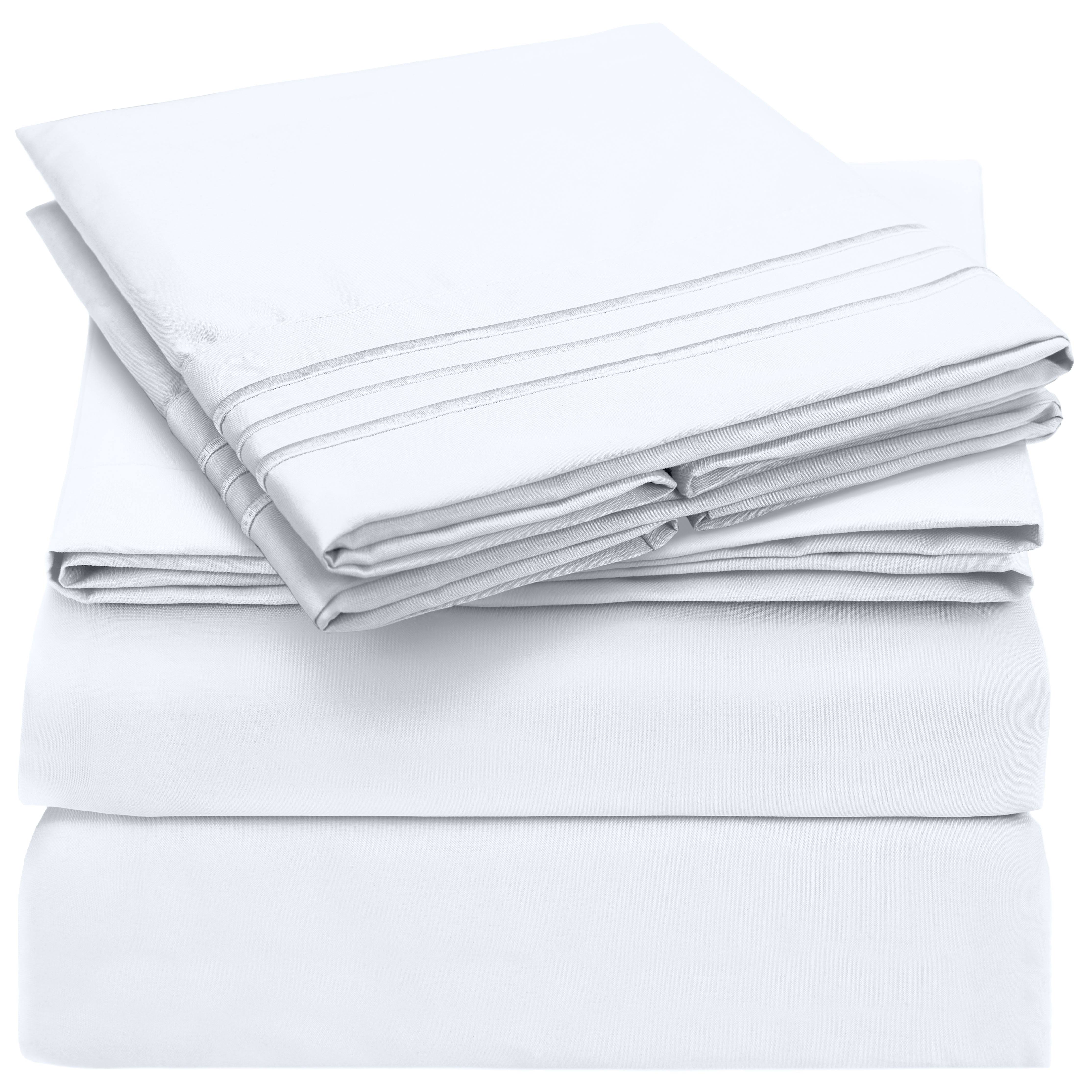 Mellanni Bed Sheet Set - Brushed Microfiber 1800 Bedding - Wrinkle, Fade, Stain