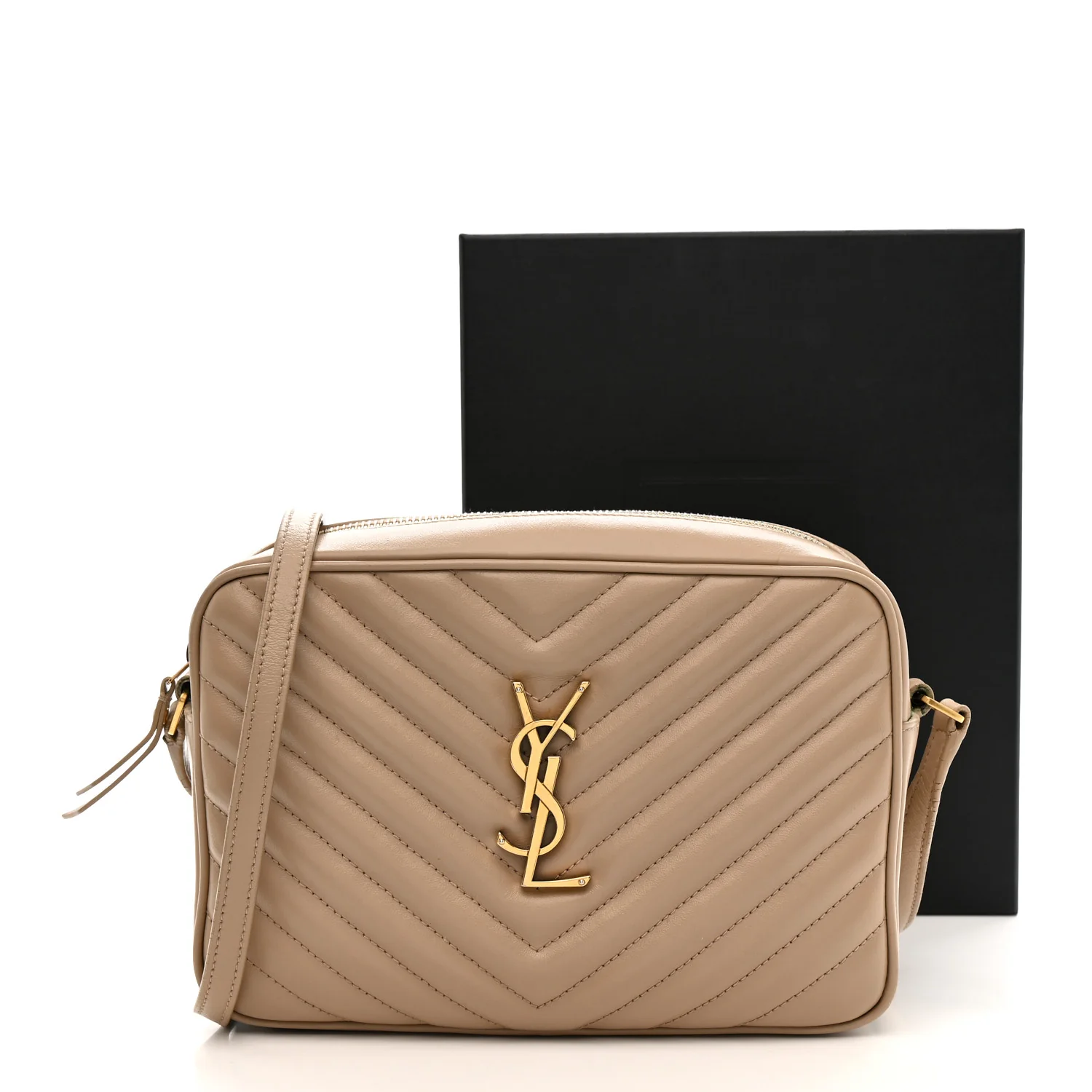 Calfskin Matelasse Monogram Lou Camera Bag Dark Beige