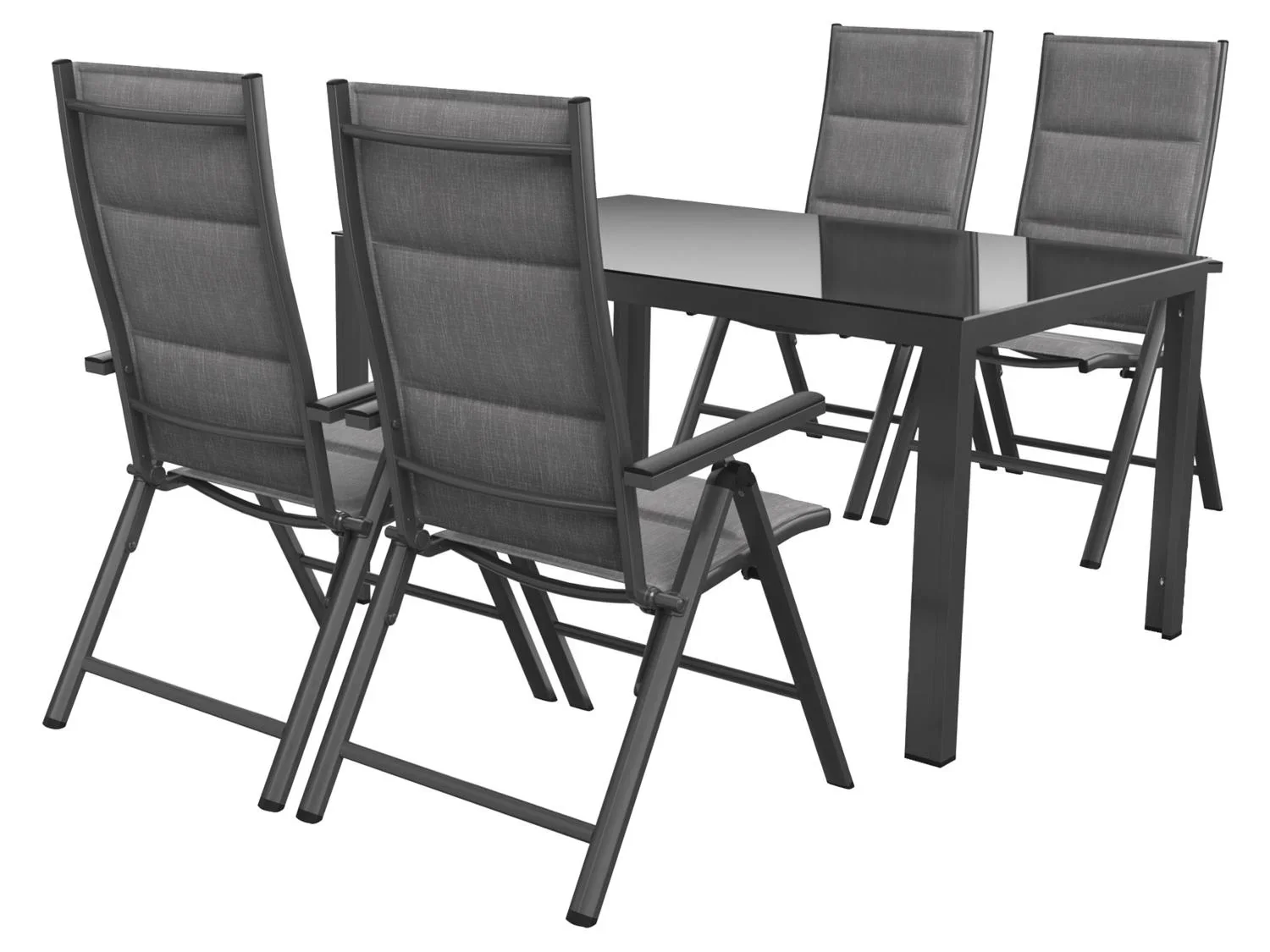 LIVARNO home Table de jardin + Lot de 4 fauteuils en aluminium Toronto
