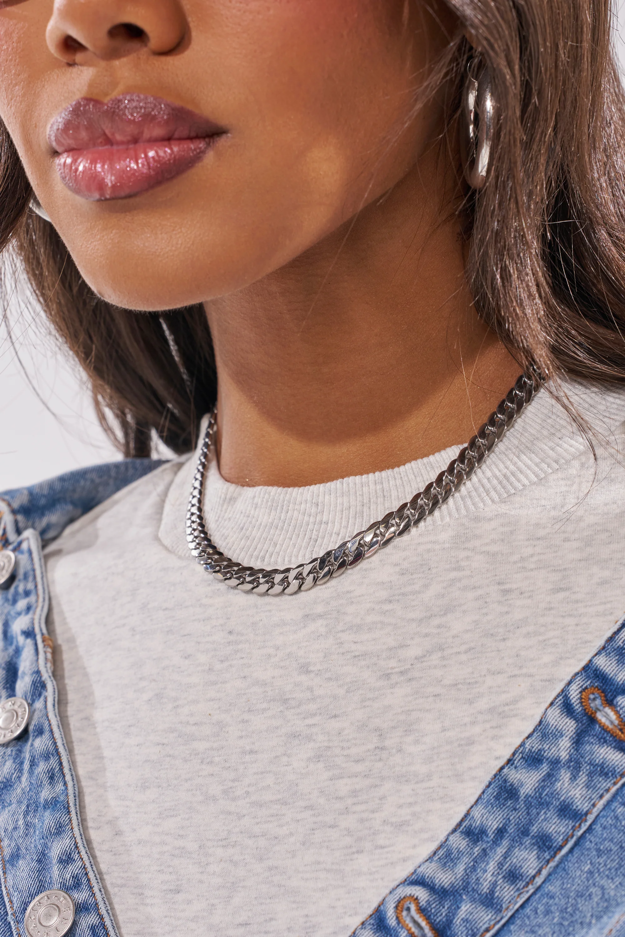 16 INCH MIAMI CHAIN 8MM IN SILVER - Akira Store