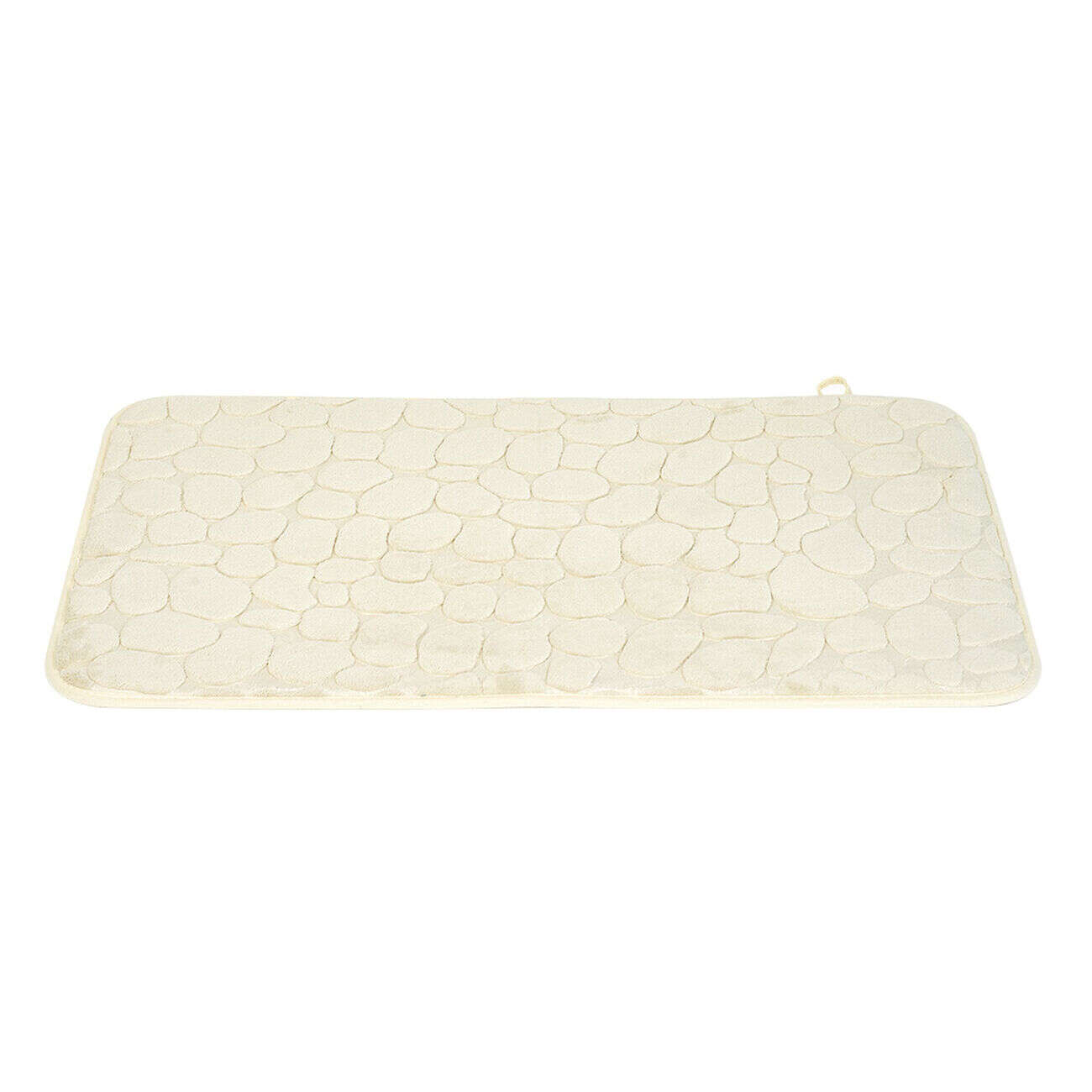 Tapis sortie de douche mémoire de forme beige 75x45cm