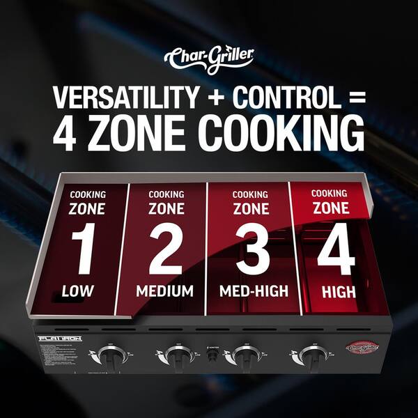 4-Burner Propane Gas Griddle in Black