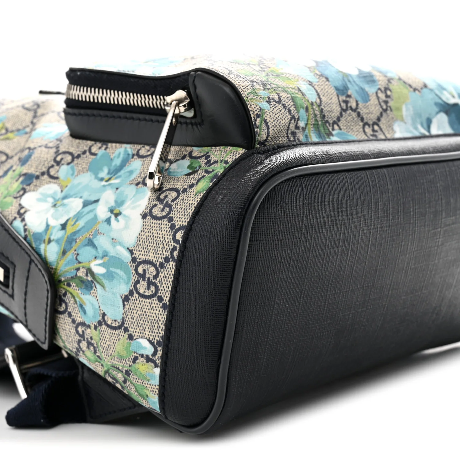 GG Supreme Monogram Blooms Small Day Backpack Blue
