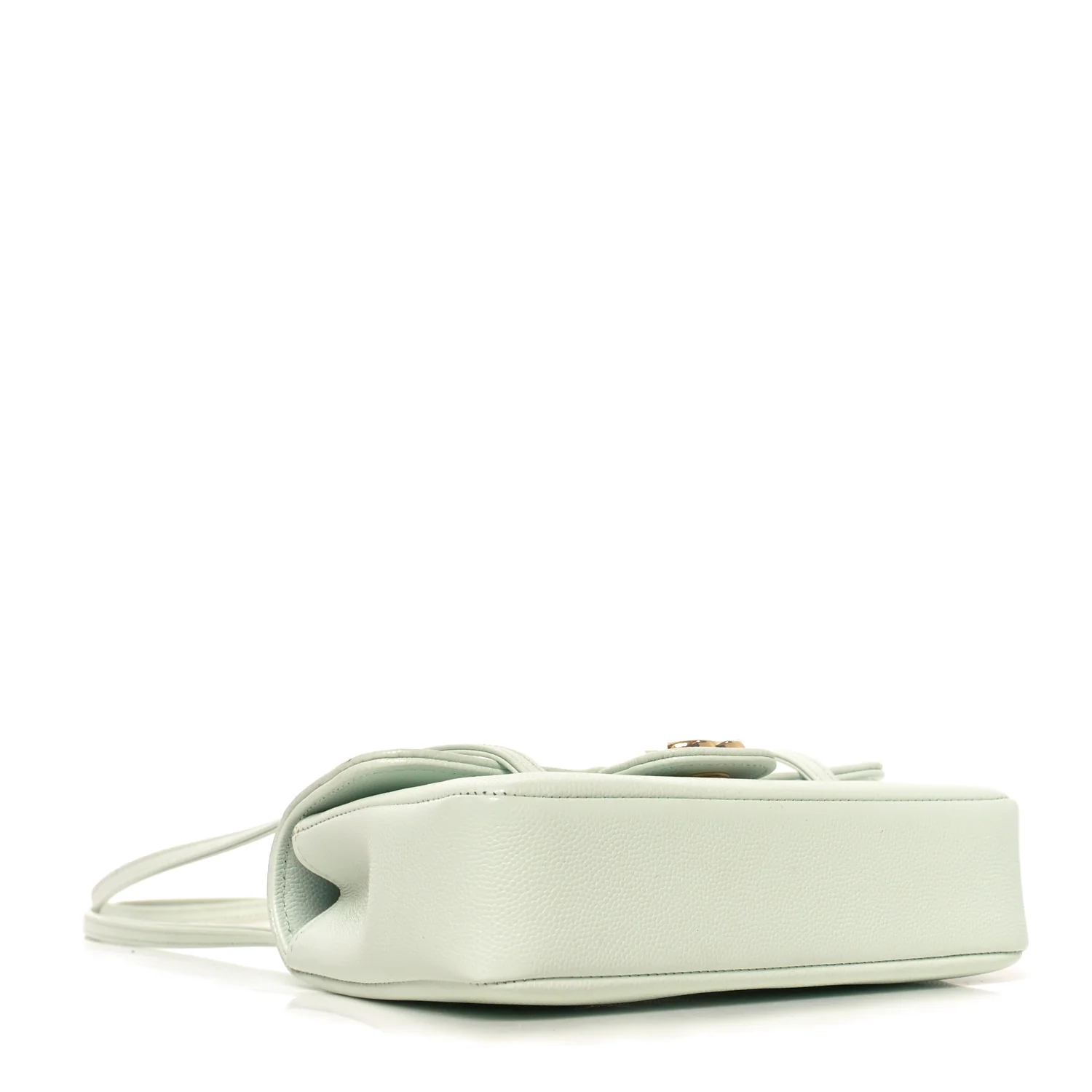 Shiny Caviar Mini Preppy Coco Shoulder Bag Light Blue