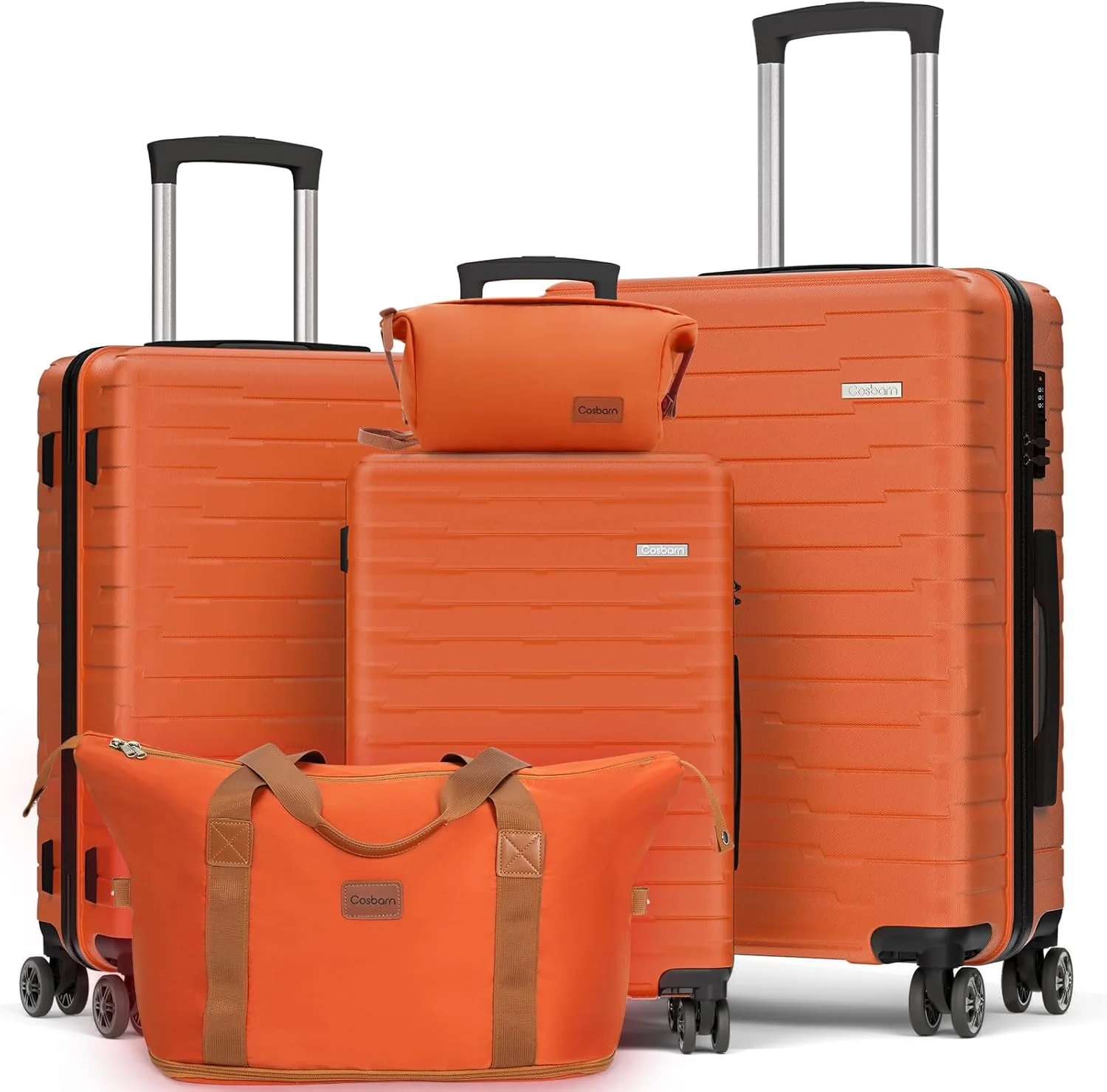 Ensemble de 5 valises à roulettes, valise rigide en ABS avec roulettes multidirectionnelles