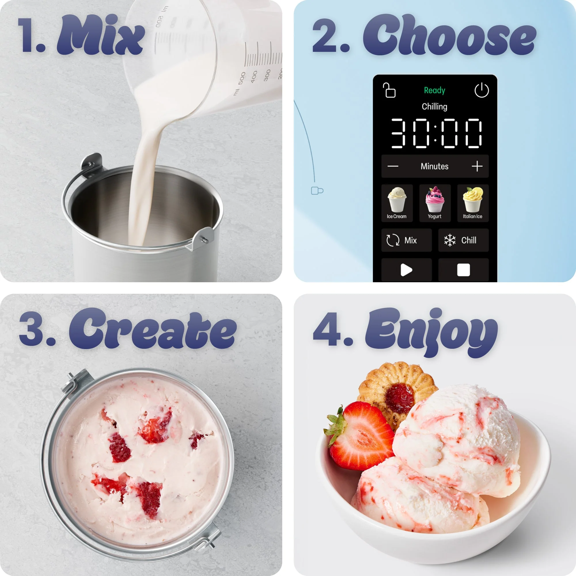 Iceman Trio Ice Cream Maker - Aqua