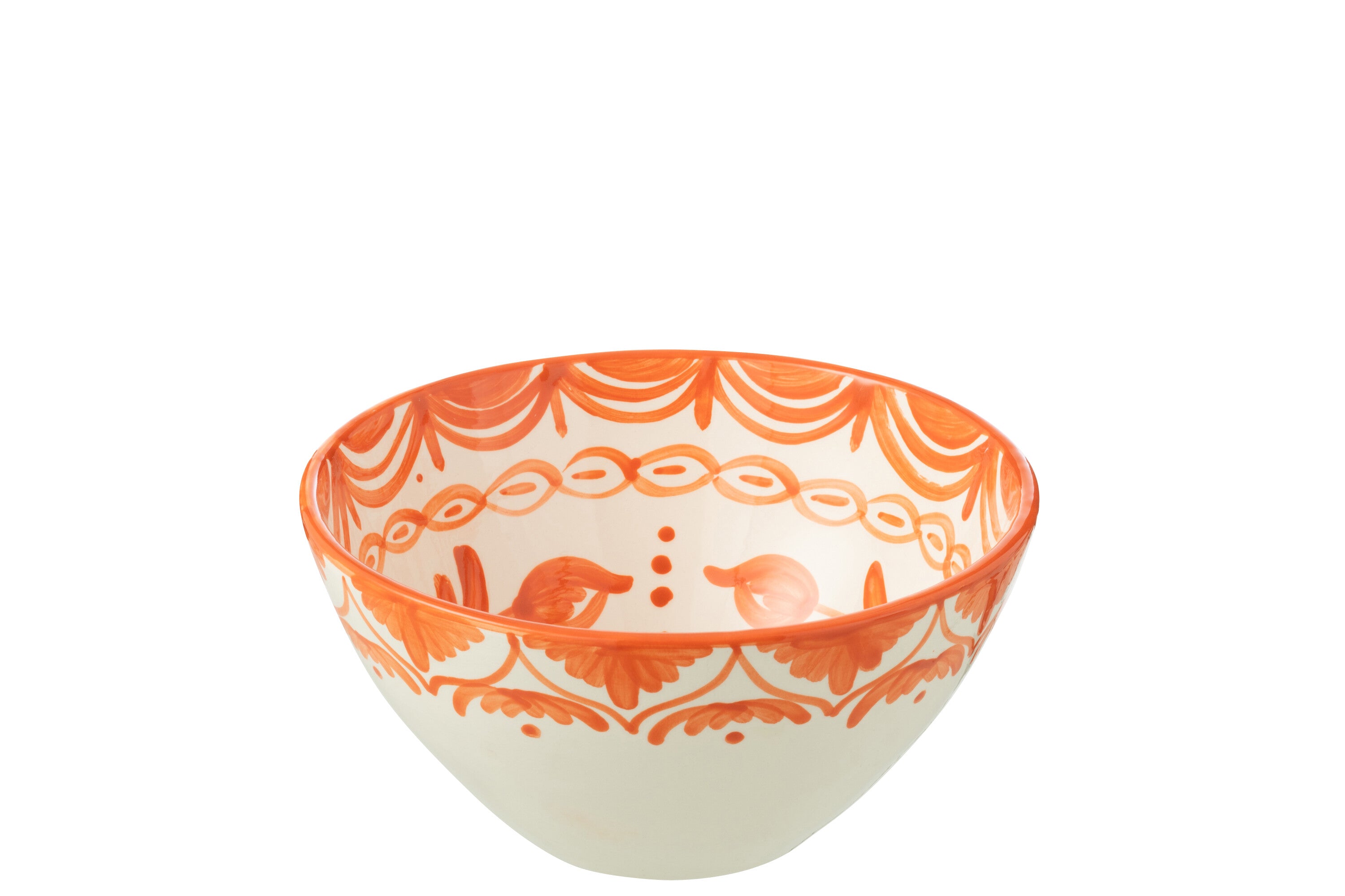 J-Line kom Granada High - keramiek - wit oranje - medium - Ø