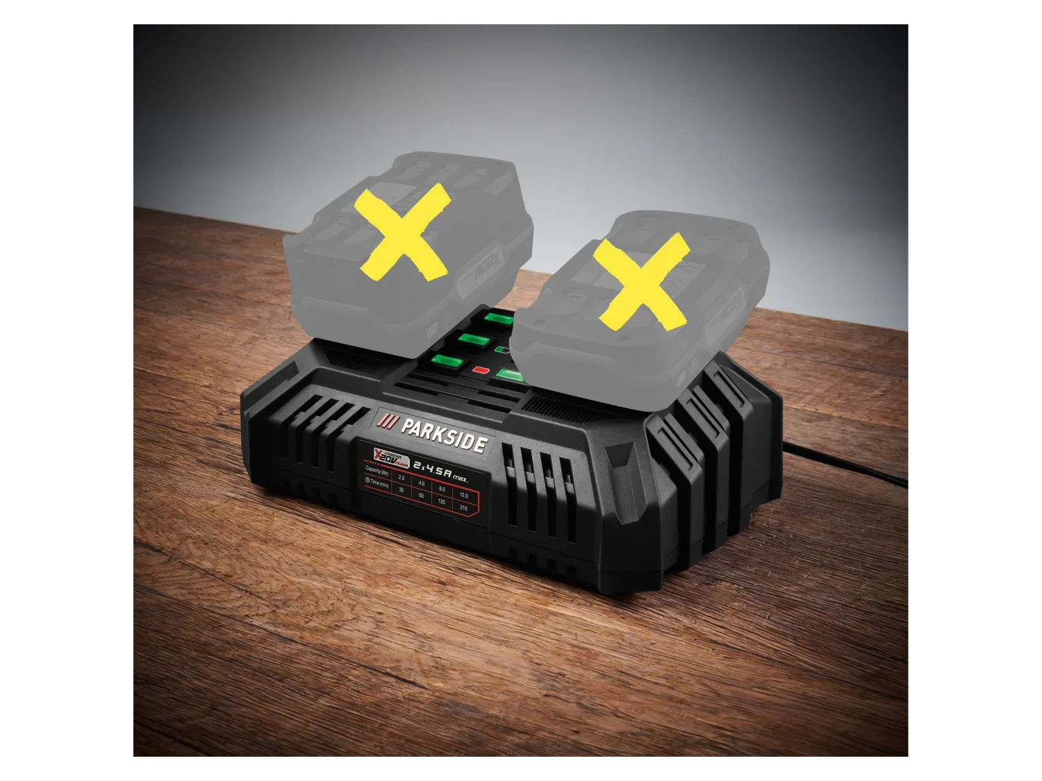 PARKSIDE Chargeur de batterie double PDSLG 20 B1, 4,5 A, 20 V