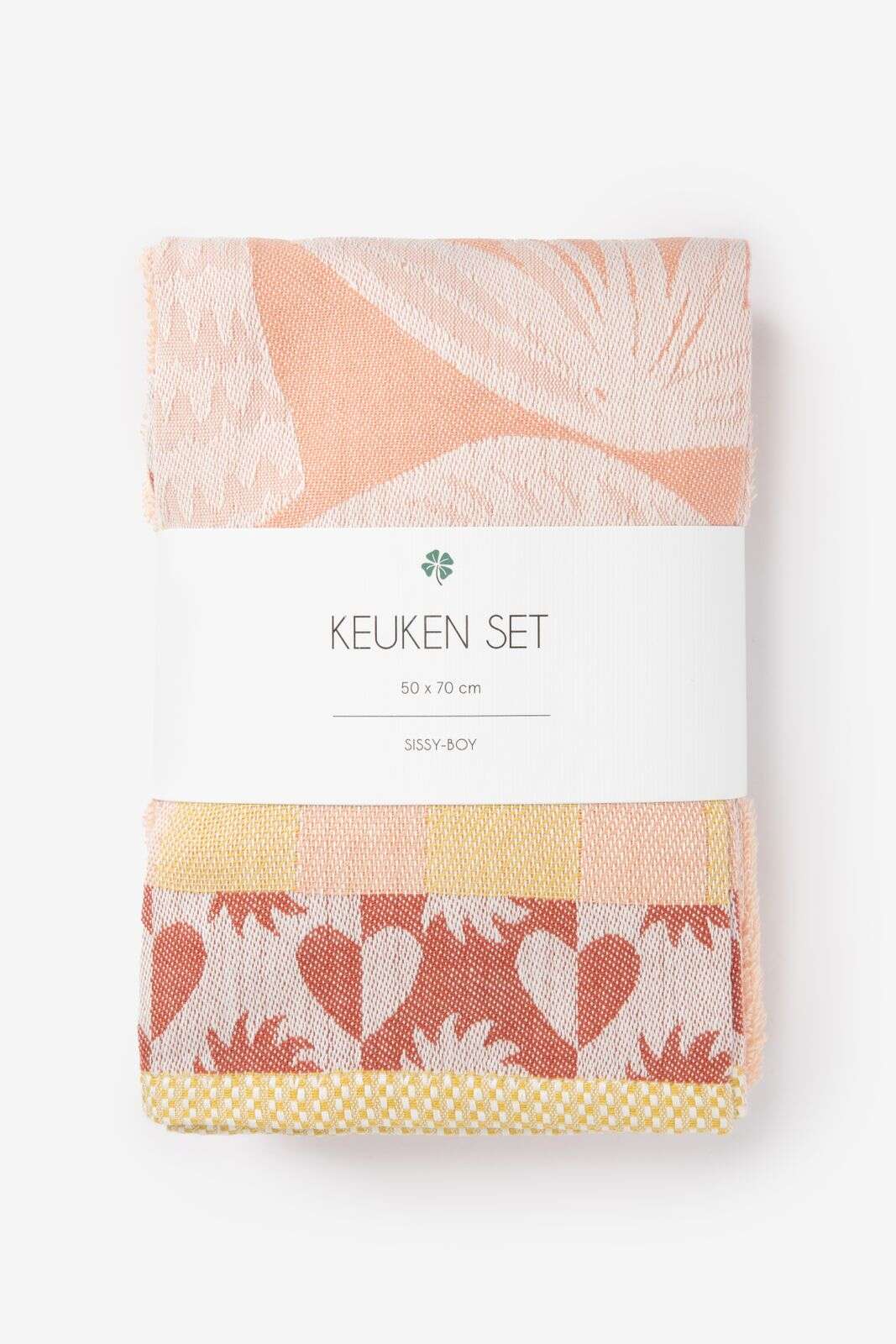 Lichtoranje handdoek en theedoek