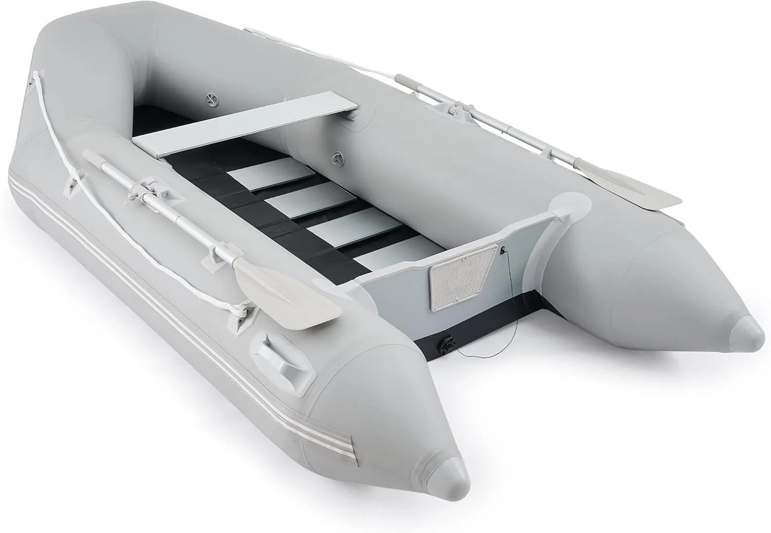 Bateau pneumatique de 3 m (10 pi), annexe de sport pour 4 personnes (450 kg [990 lb]) avec pompe, rames en aluminium et plancher, kayak gonflable robuste pour adultes