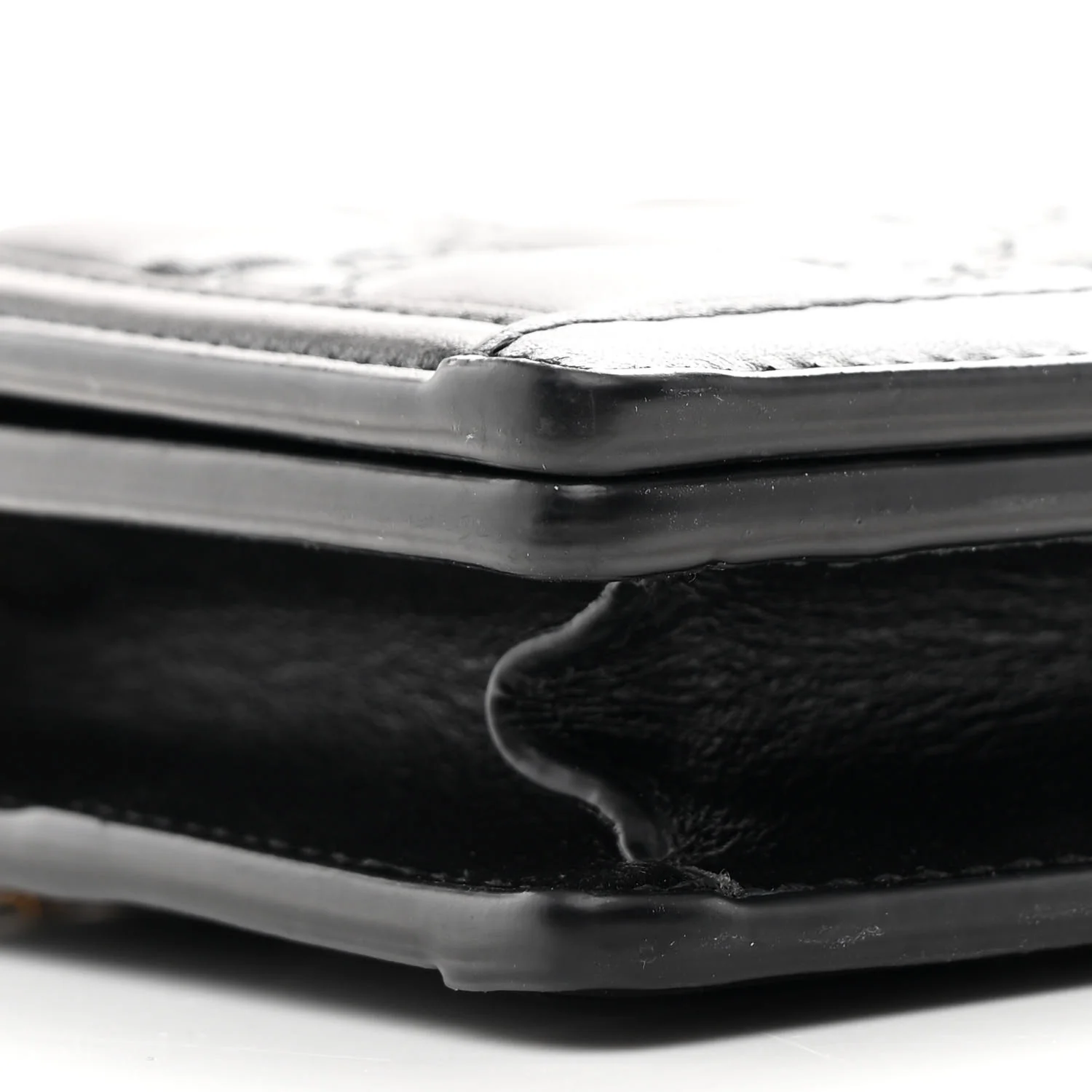 Calfskin GG Matelasse Chain Wallet Black