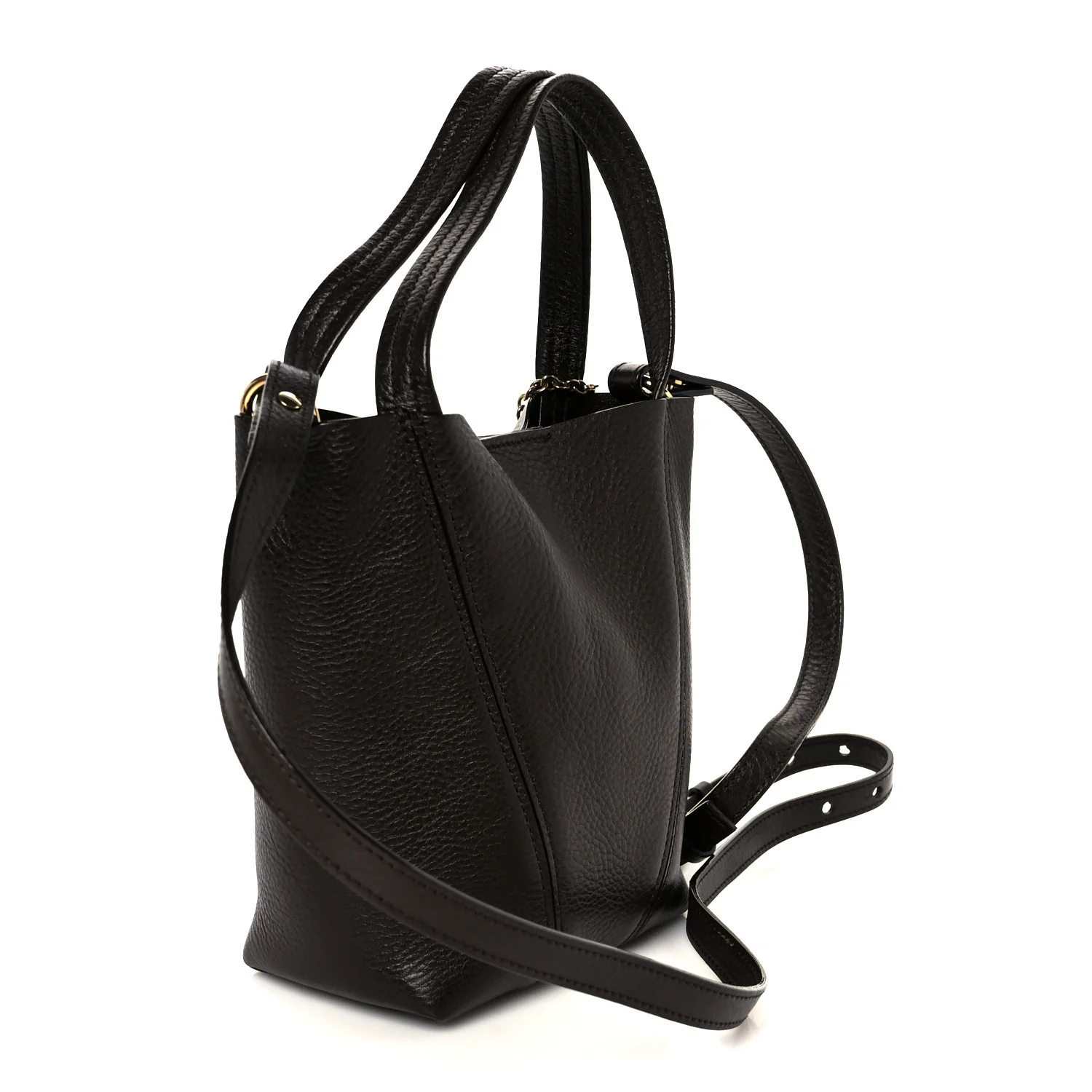 Grained Calfskin Small Spin Tote Kohl Brown