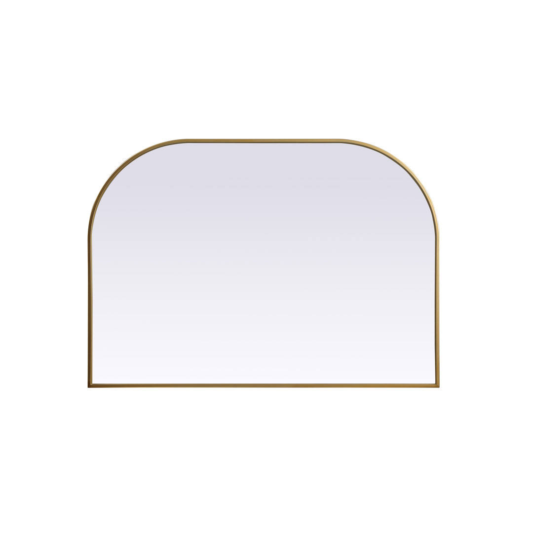 Sabine Metal Wide Arch Wall Mirror Finish: Brass, Size: 34