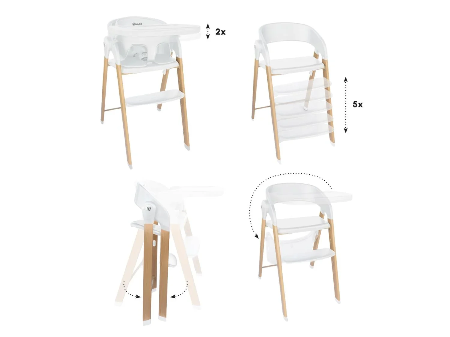 BabyGO Chaise haute volutive