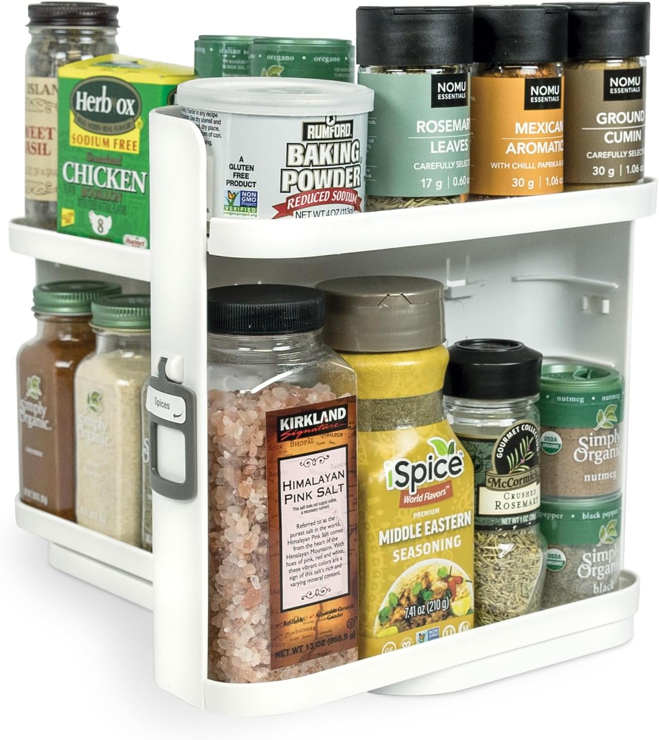 Cabinet Caddy SNAP!Spice Rack Organizer for Cabinet, 4 Adjustable Shelves