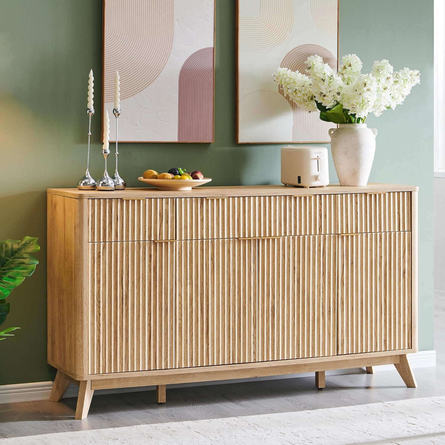 T4TREAM Large Buffet Sideboard Cabinet with Storages, 60