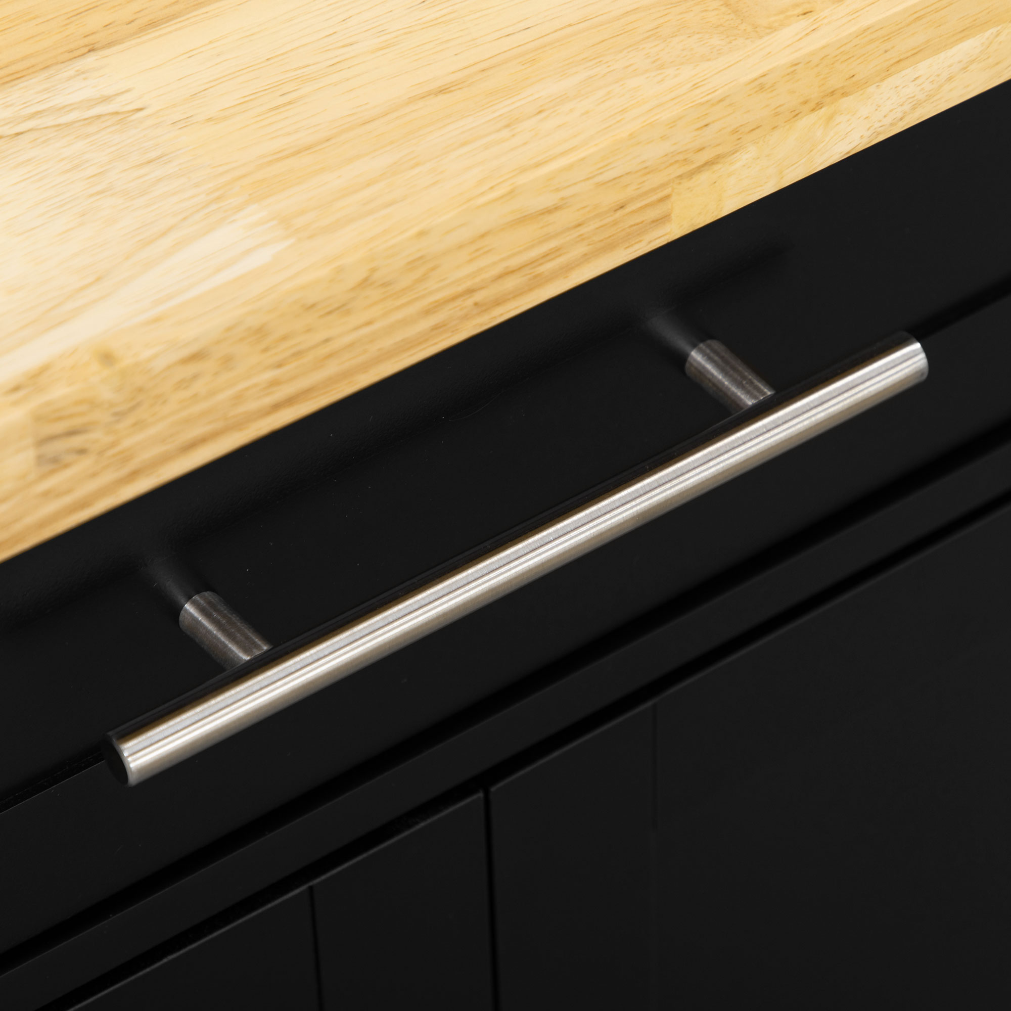 HOMCOM Keukentrolley Serveerwagen Keukenblok, 1 Kruidenrek, 1 Handdoekhouder, 109 cm x 40 cm x 89 cm, Zwart