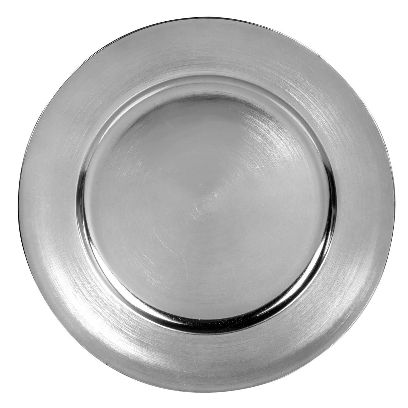 Metallic Silver Plastic Charger Plates, 13 in.