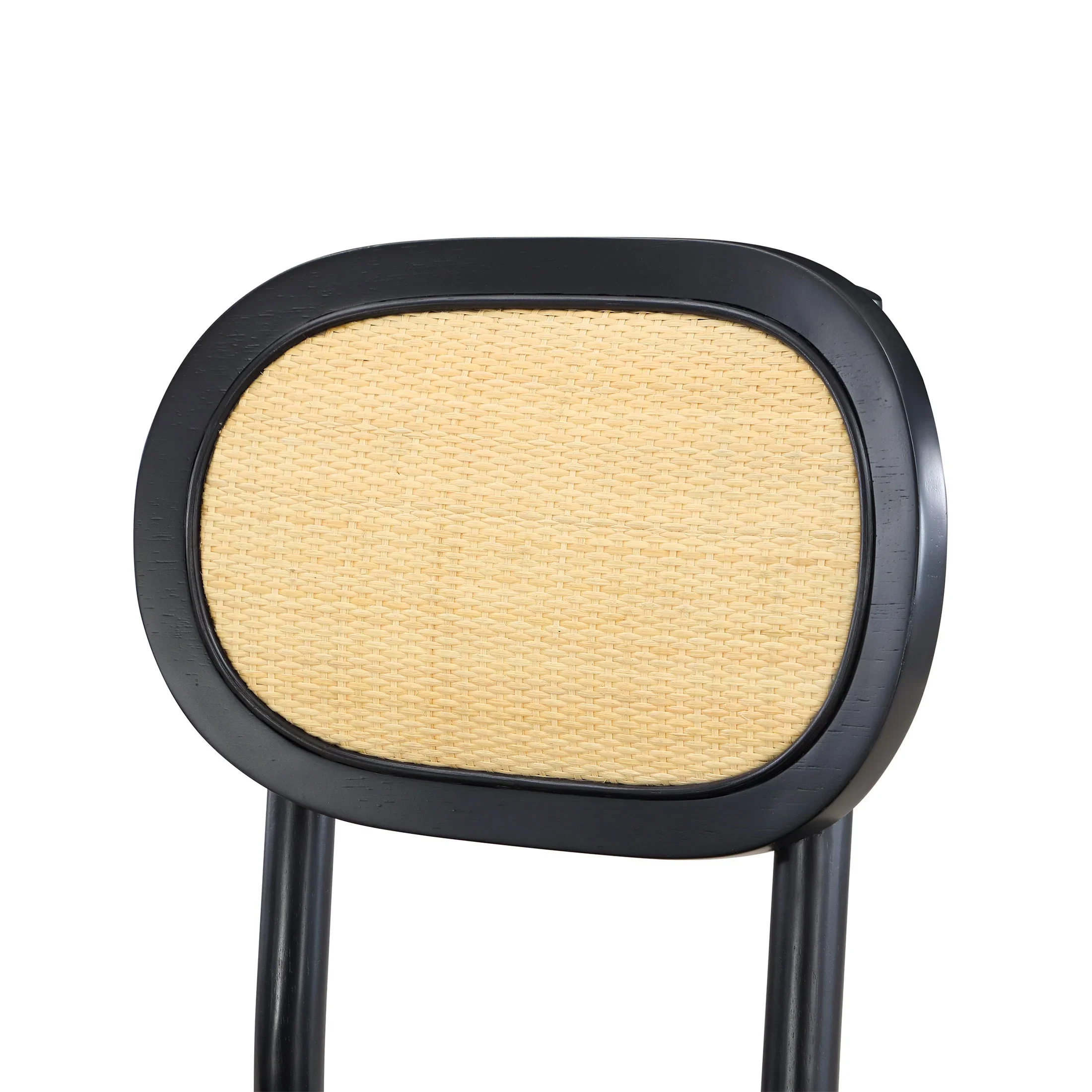 Better Homes & Gardens Camden Dining Chairs with Rattan and Solid Wood, Black Wood finish, by Dave & Jenny Marrs