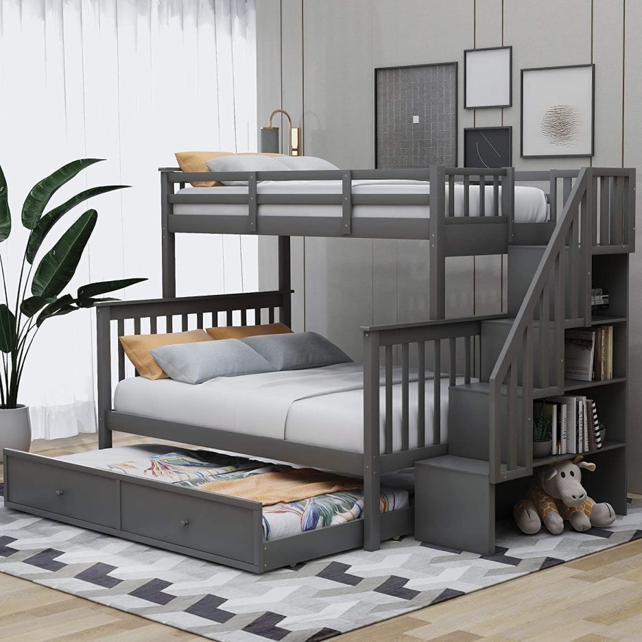 Weekend-sale-twin-over-full-bunk-bed-with-drawer4-storage-and-guard-rail