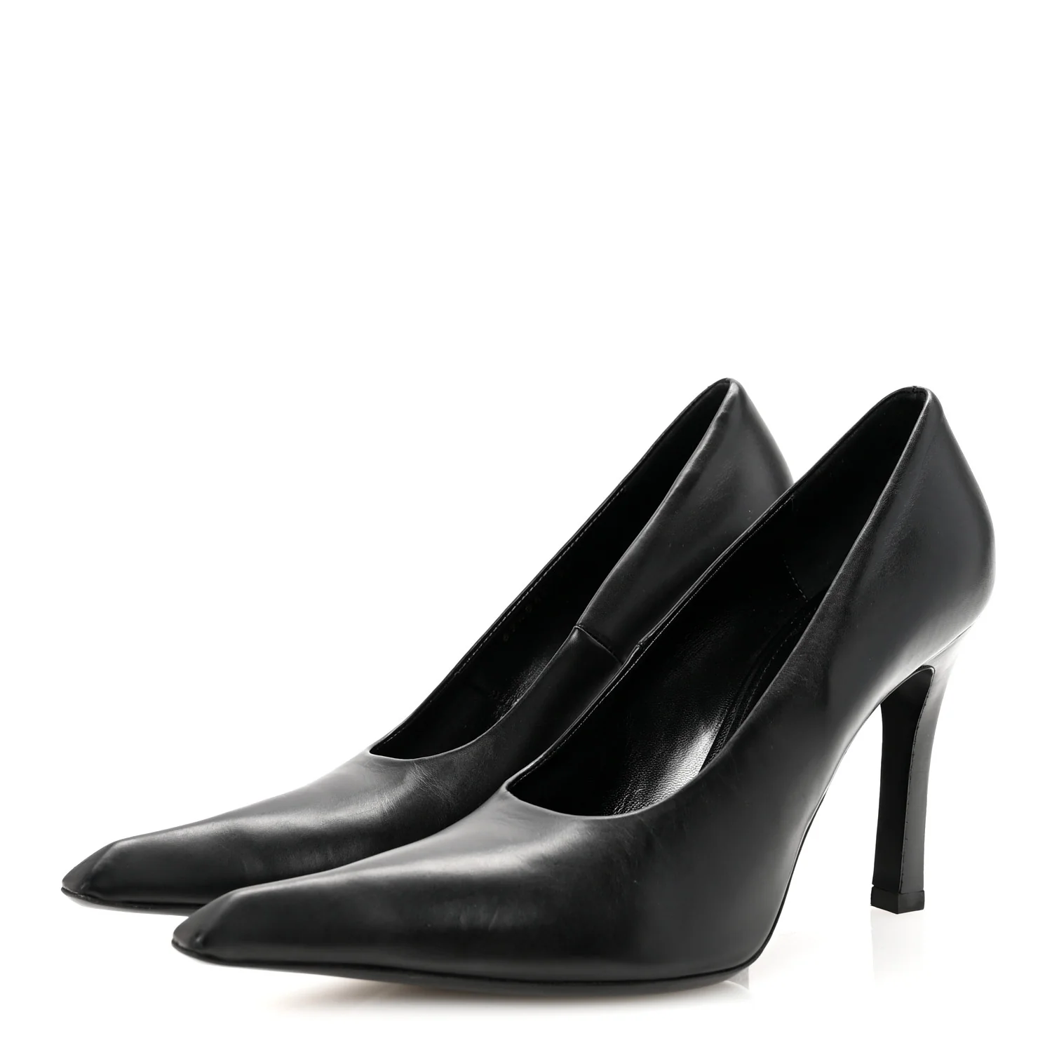 Distressed Calfskin Odeon 100mm Pumps 38 Black