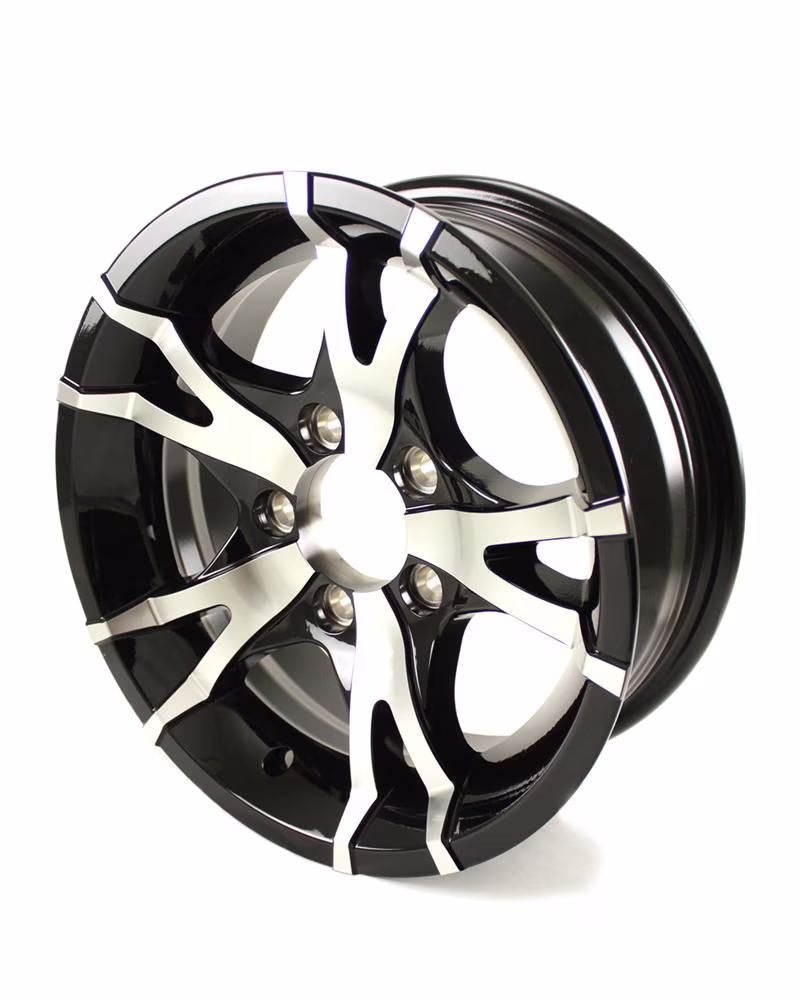 14X5.5 5-Lug on 4.5" Aluminum T07 Trailer Wheel Black T07-45545BM