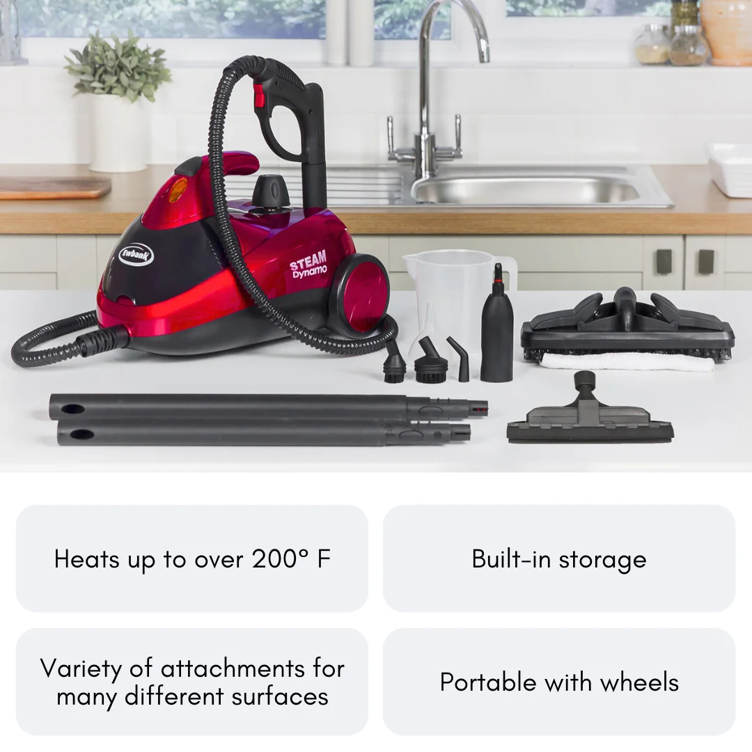 Dynamo Multi-Tool Steam Cleaner, Multipurpose with Attachments, For Floors, Carpets, Bathrooms, Kitchens, Windows, and More, Chemical-Free Cleaning, Portable, 1500 W - Image 6