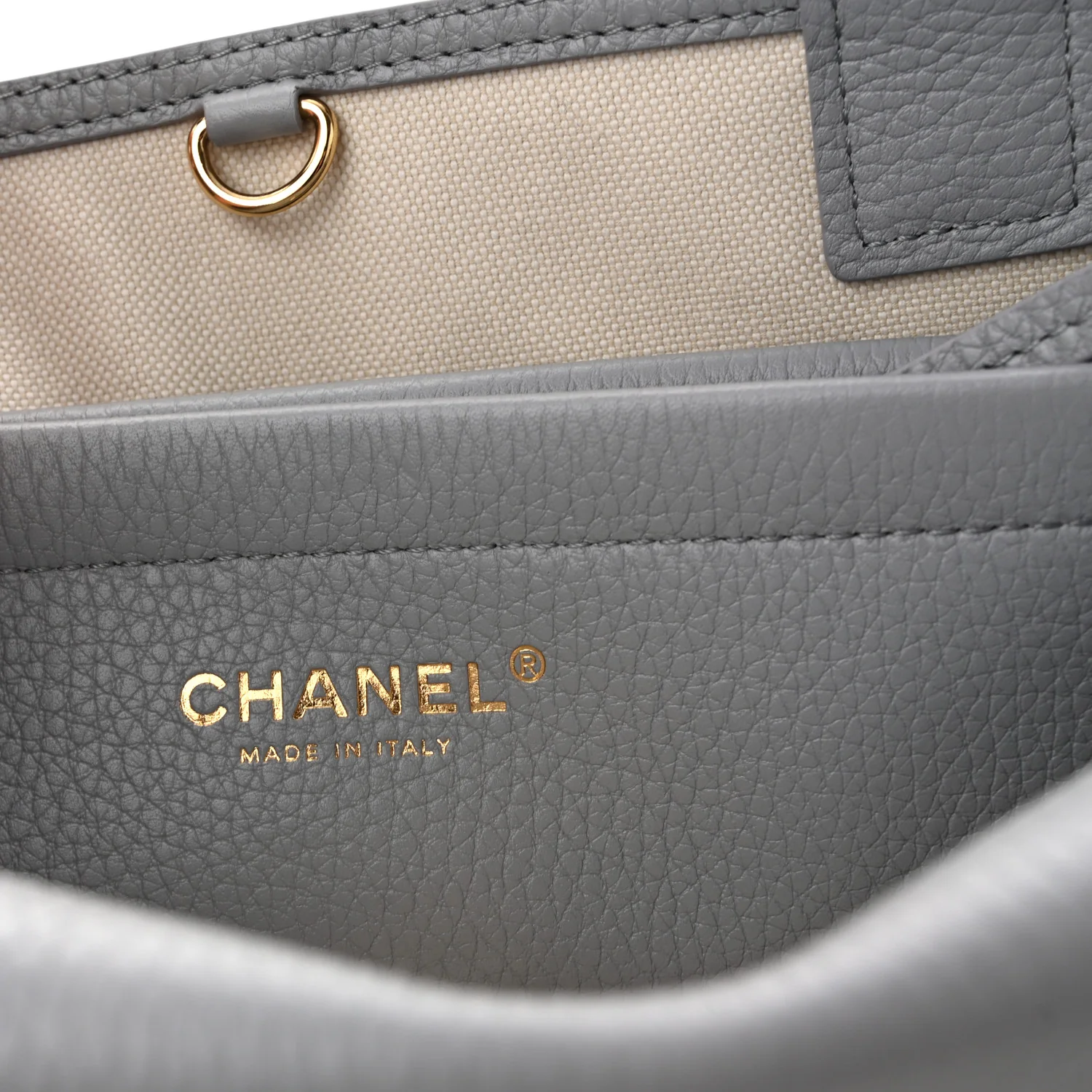 Grained Calfskin Urban Essentials Small Shopping Bag Grey