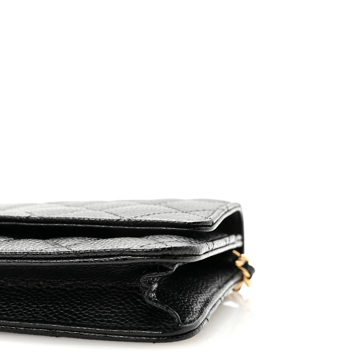 Caviar Quilted Wallet on Chain WOC Black
