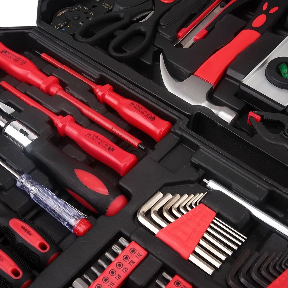 Tool Box with Tools 799pcs Household Tool Set with Aluminum Trolley Case, Auto Repair Tool Kit Toolbox and Wheels