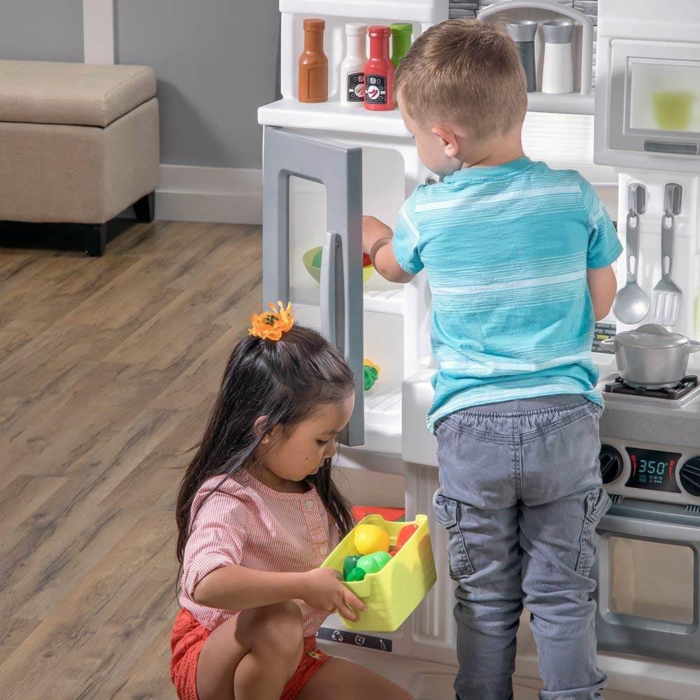 Step2 Downtown Delights Plastic Play Kitchen with 24 Piece Play Set