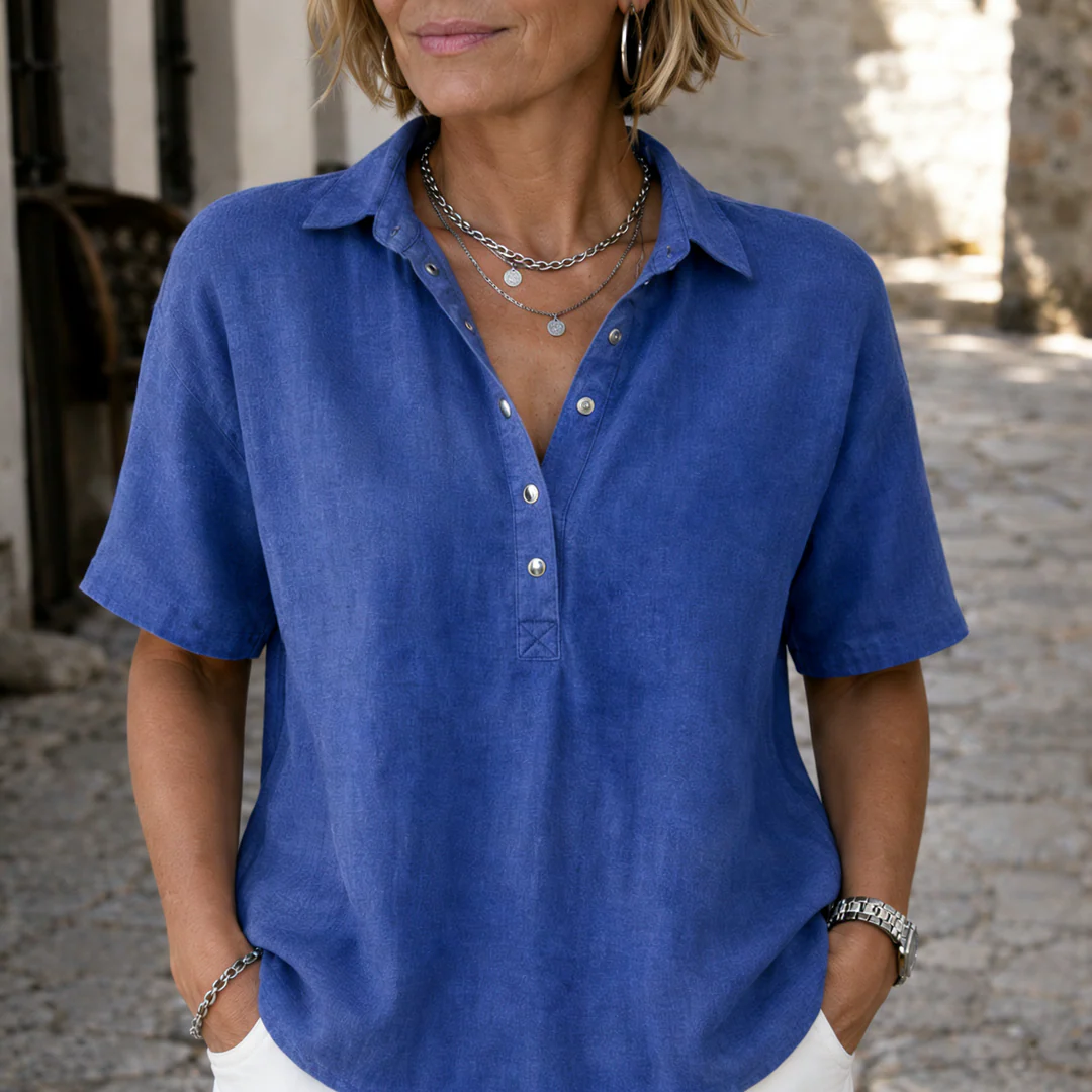 Blouse élégante pour femmes à col boutonné
