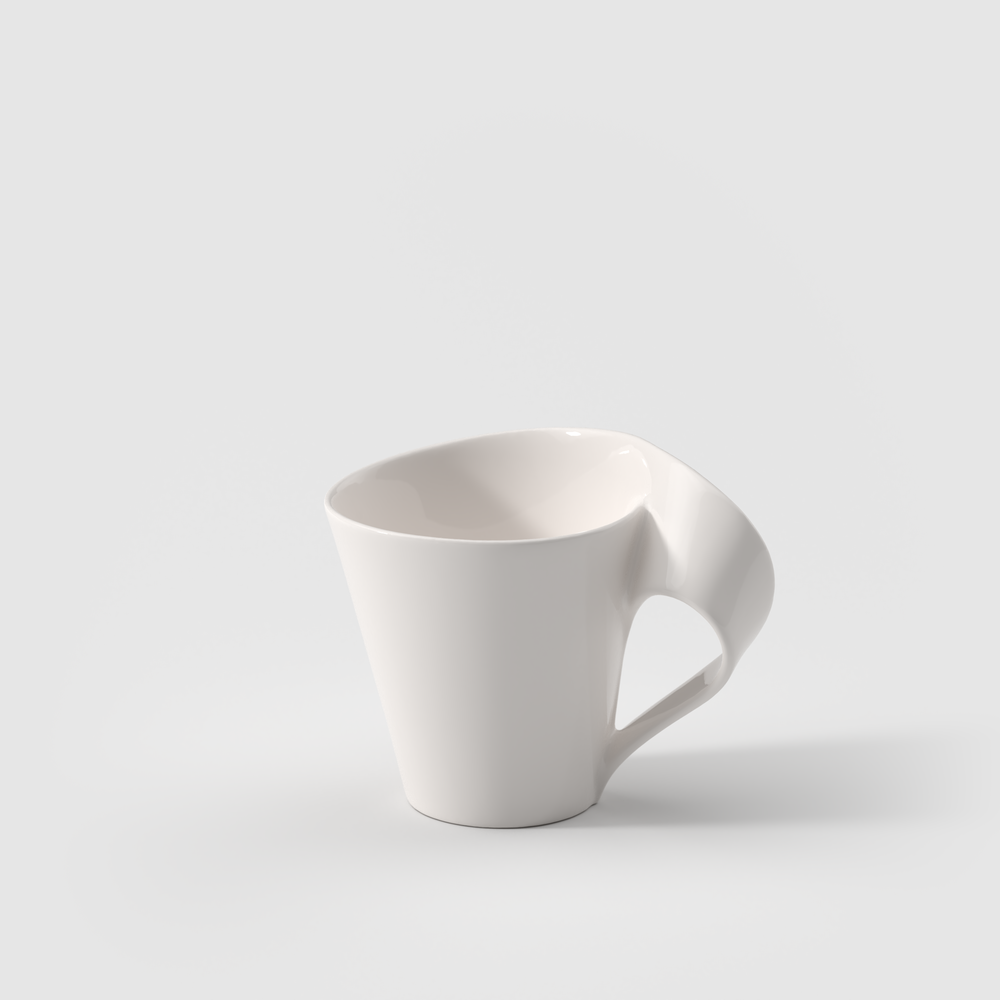 NewWave Coffee cup - White, 4.8 oz, Premium Porcelain