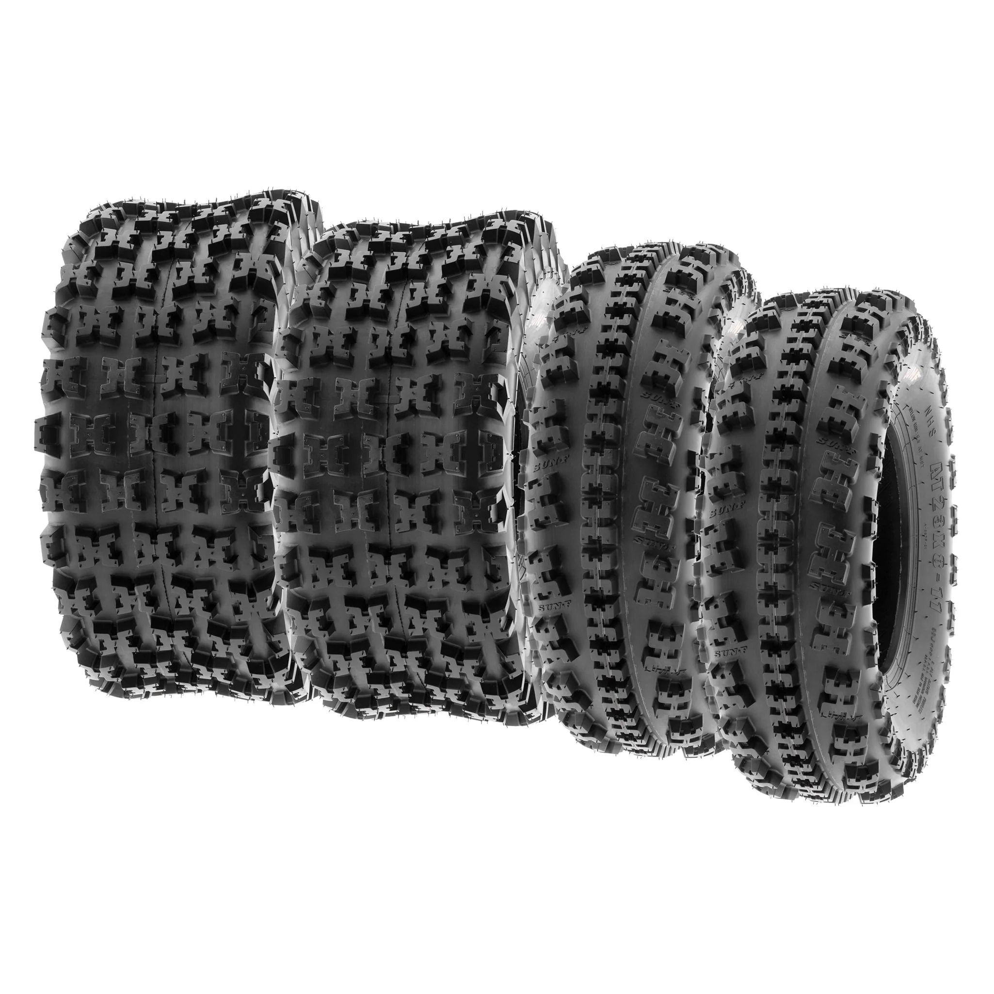 Sunf All-Terrain ATV UTV Tires 22x7 - 10 & 20x10 - 9 6 PR A027 (Complete Full Set of 4)