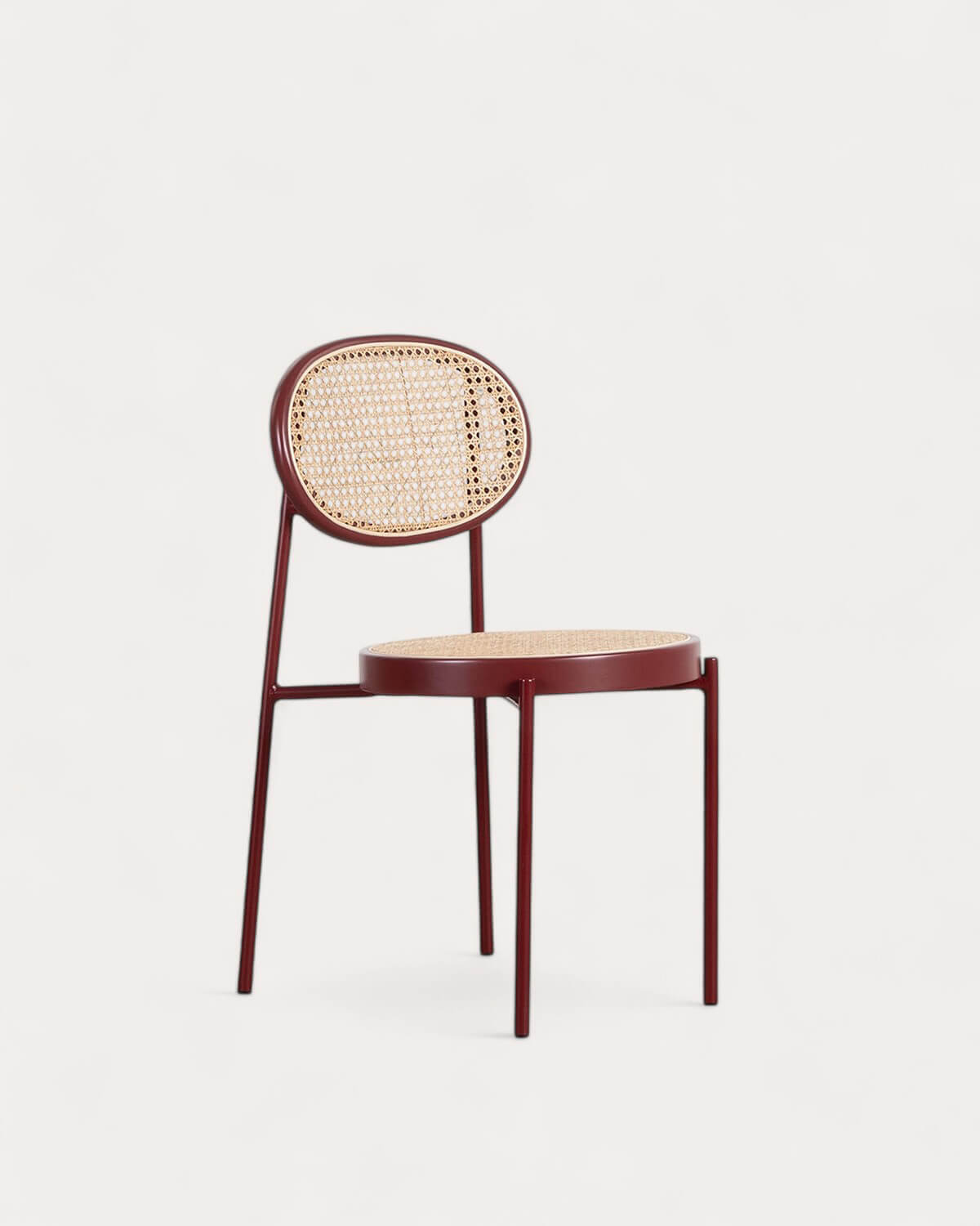Vili - Silla de Comedor de Ratán Natural y Metal Vili