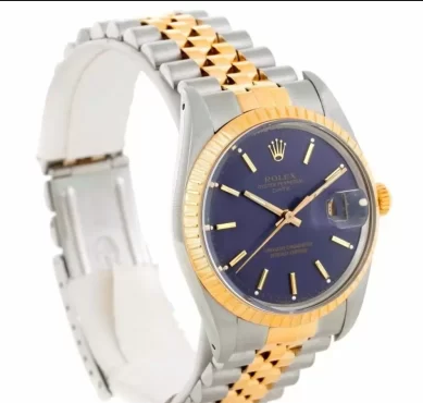 Replica Best Rolex Date Stainless Steel 18k Yellow Gold Blue Dial Watches