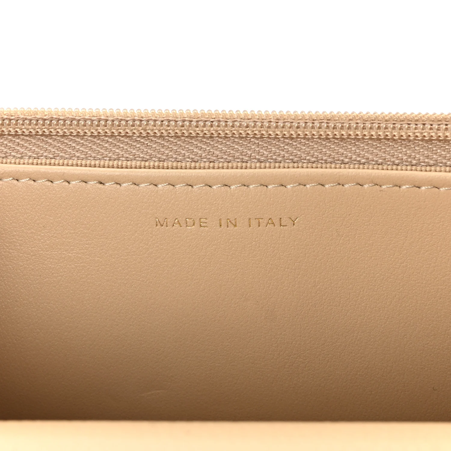 Caviar Quilted Wallet on Chain WOC Beige