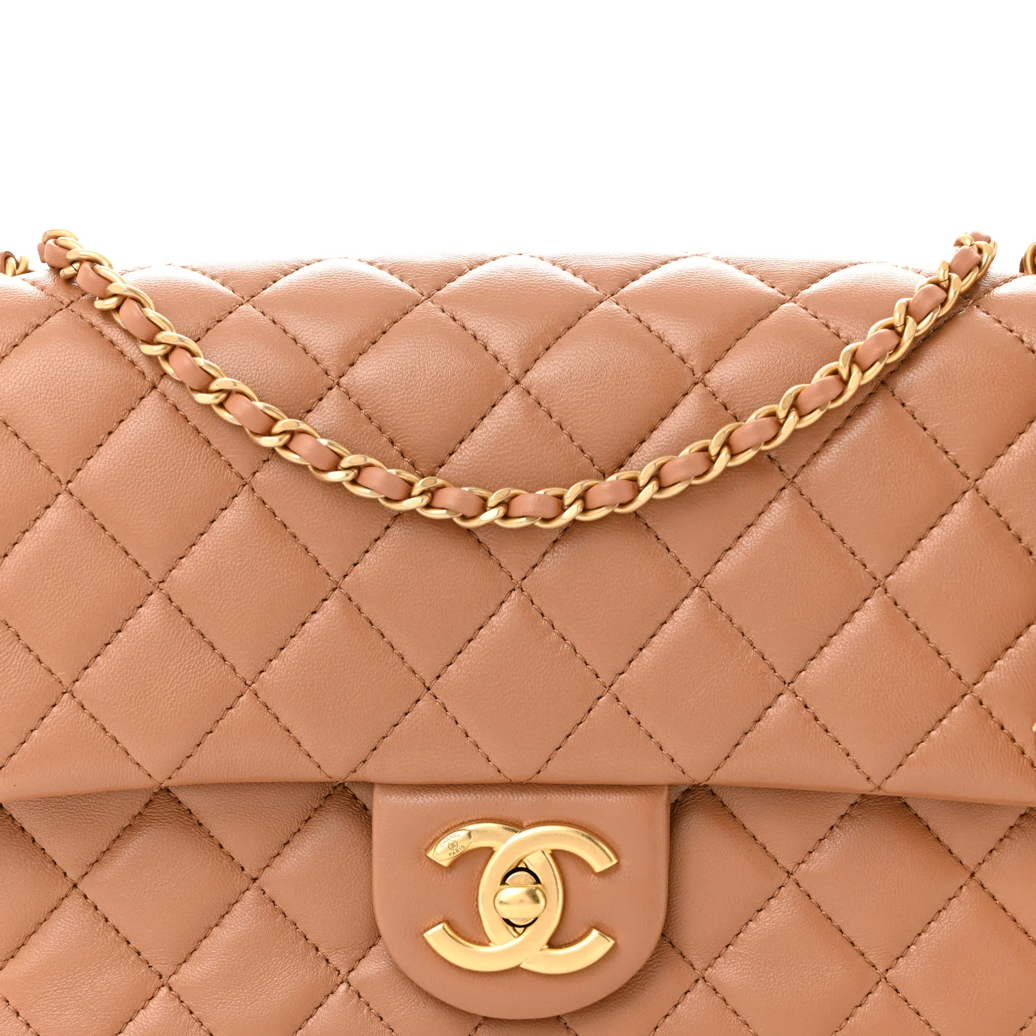 Lambskin Quilted Small CC Crush Flap Brown