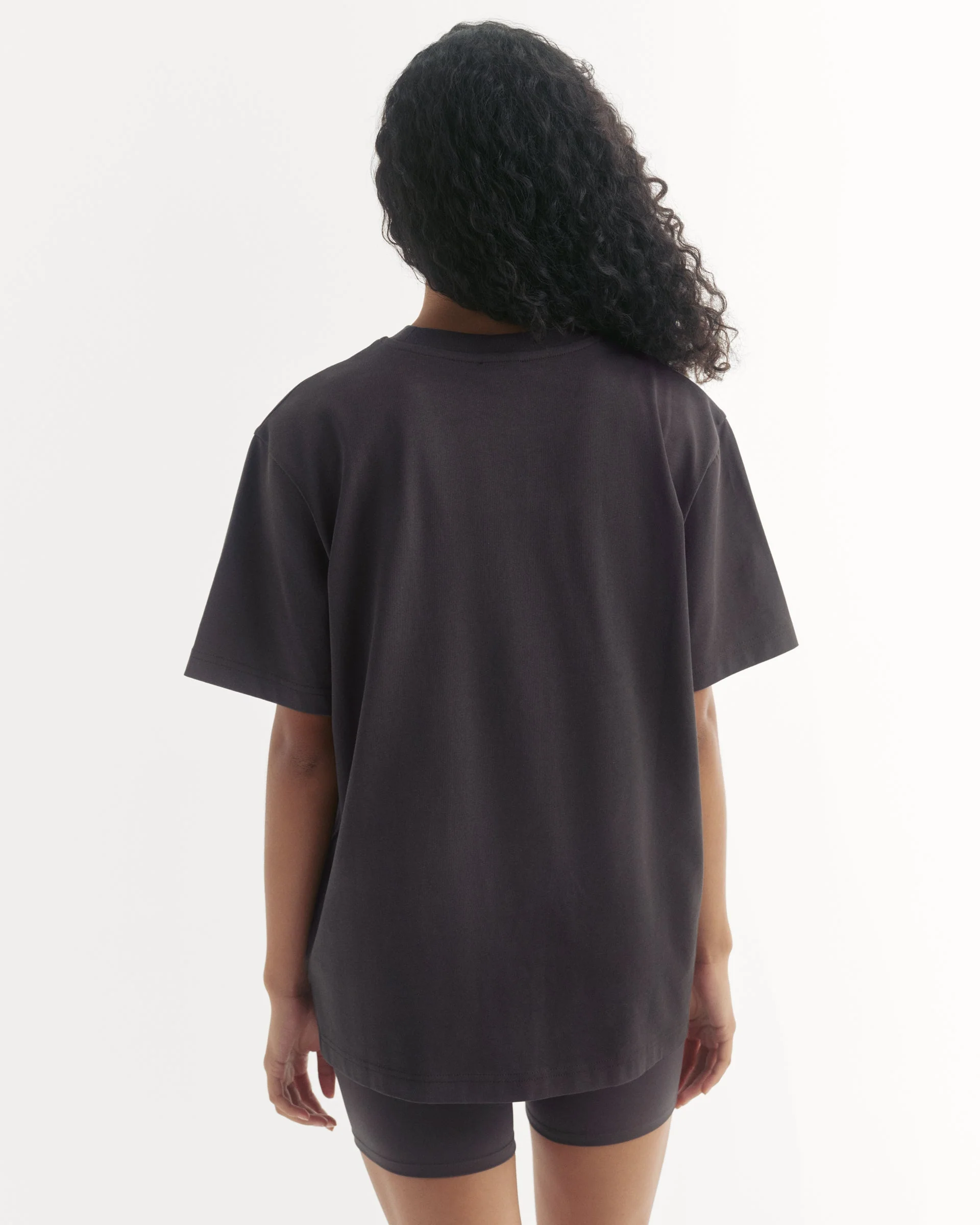 Varsity Short Sleeve Oversized T-shirt - Coffee Bean/White