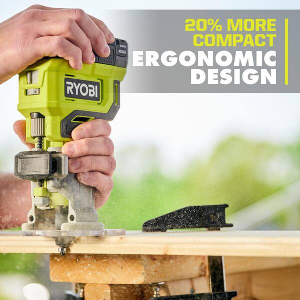 ONE+ 18V Cordless 2 Tool Combo Kit with Compact Fixed Base Router and 5 in Random Orbit Sander (Tools Only) Image 6