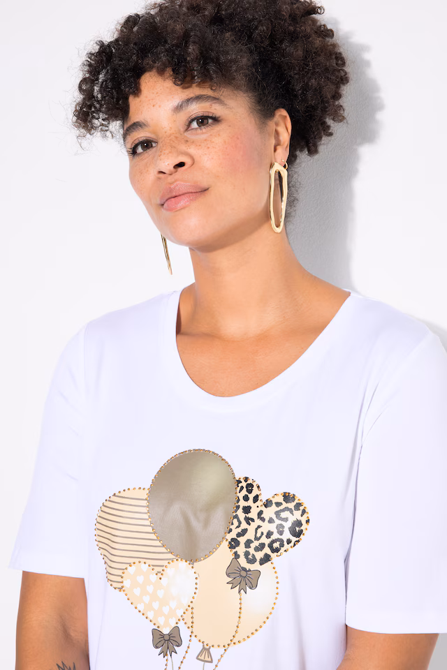 A-line balloon pattern T-shirt