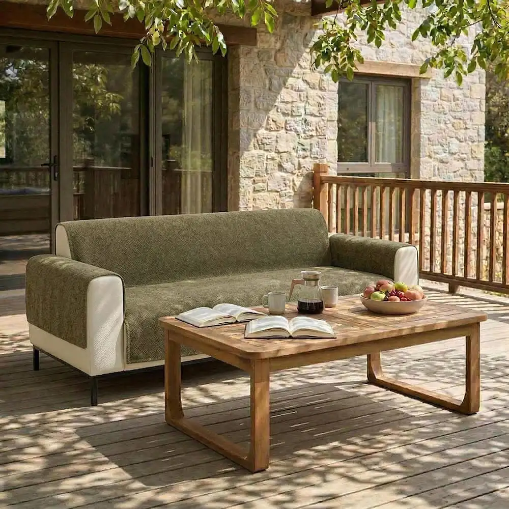 One-Piece Chenille Scratch-Resistant Durable Water-Repellent Non-Slip Outdoor Couch Cover