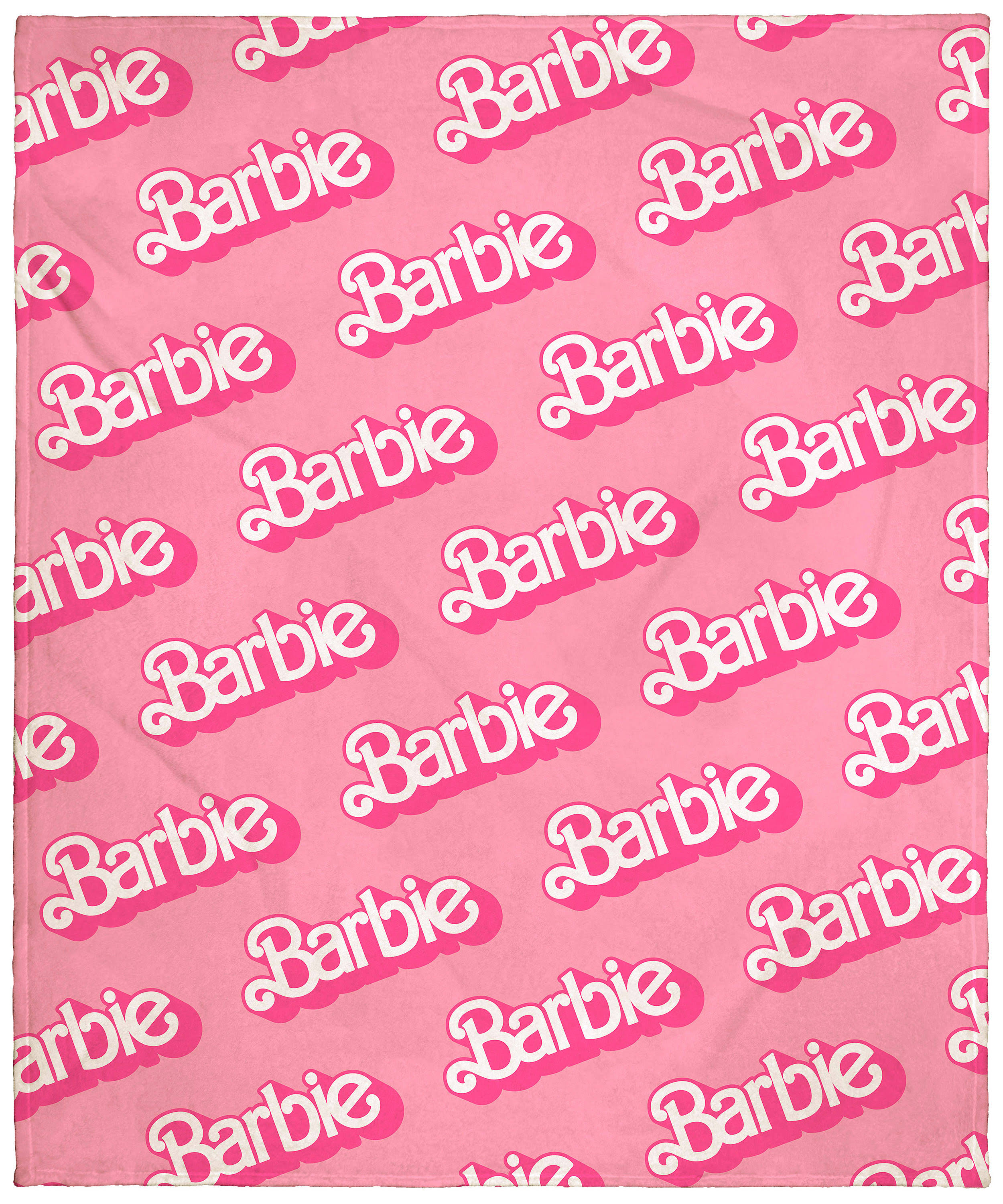 Intimo Mattel Barbie Logo On Repeat Soft Cuddly Plush Fleece Throw Blanket Wall Scroll
