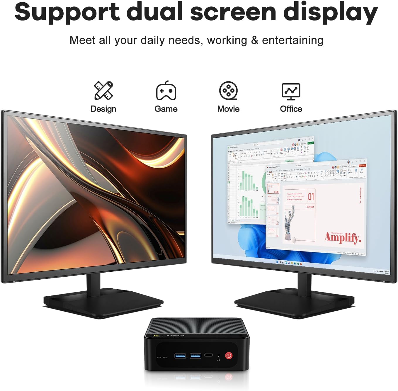Beelink SER5 Pro Mini PC  AMD Ryzen 5 5500U(7nm  6C/12T) up to 4.0GHz  Mini Computer 16GB DDR4 RAM 500GB NVME SSD  Micro PC 4K@60Hz Triple Display  Mini Gaming Computer WiFi6/BT5.2/HTPC