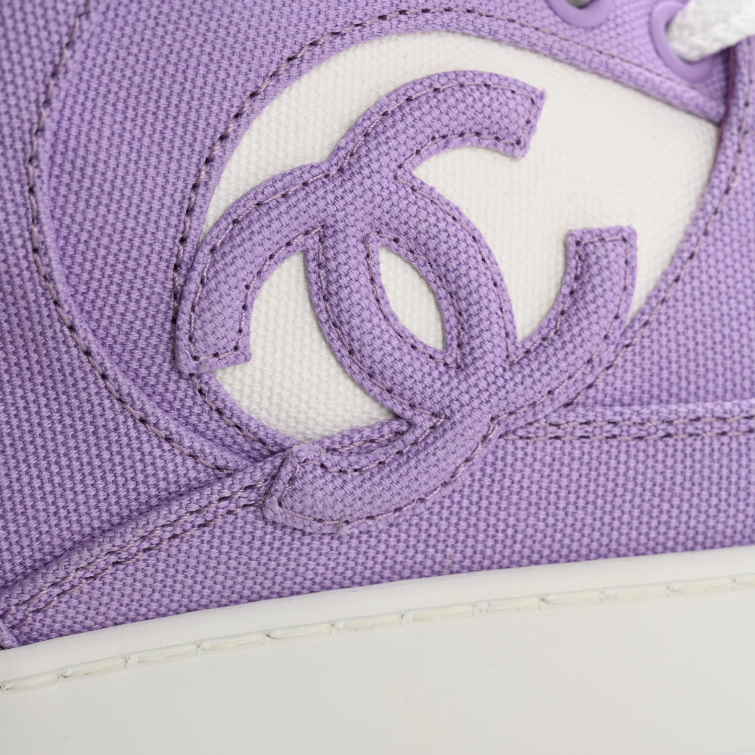 Cotton High Top Sneakers 38 Purple White