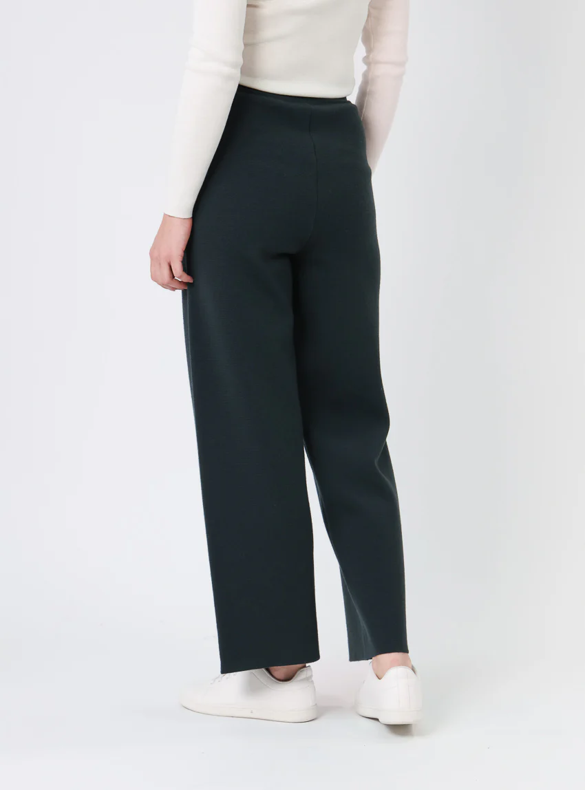Pantalon femme en laine mérinos vert