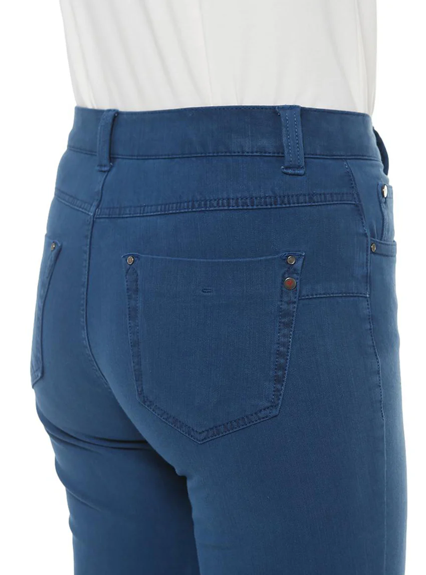 Jean femme coupe droite bleu intense