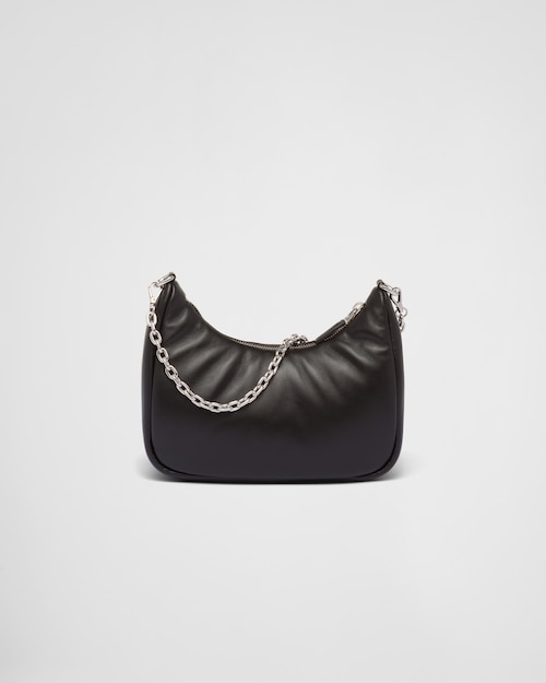 Padded nappa-leather PP Re-Edition shoulder bag - Black
